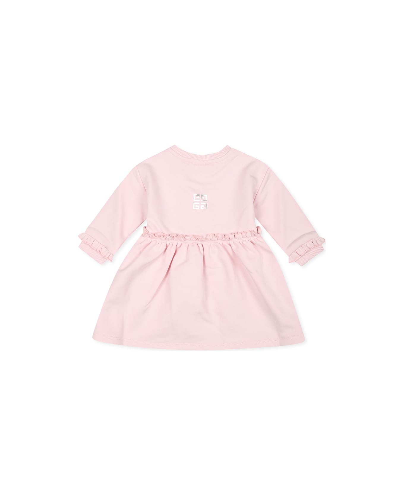 Givenchy Pink Dress For Baby Girl With Logo And Iconic 4g Motif - Pink