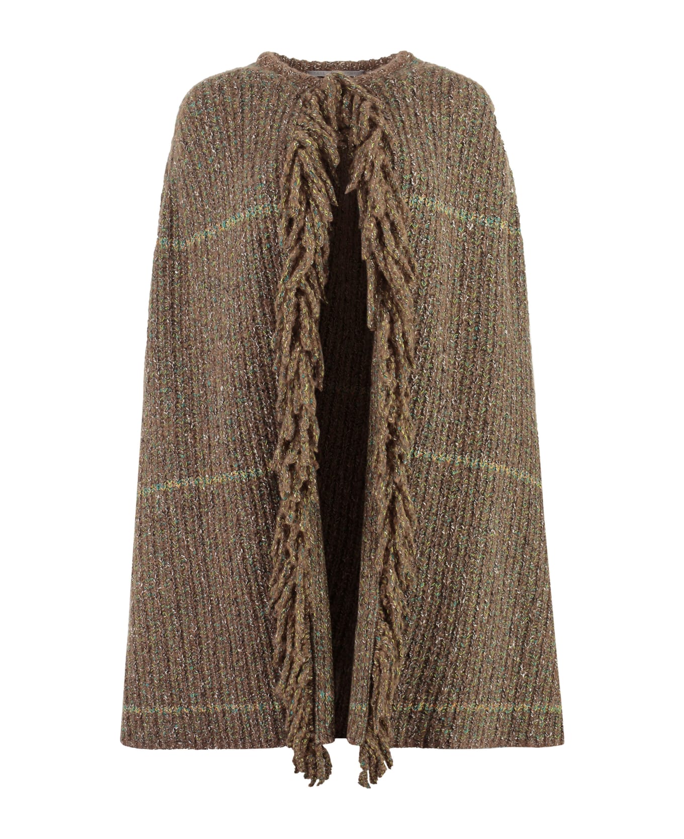 Stella McCartney Knitted Cape Coat - brown