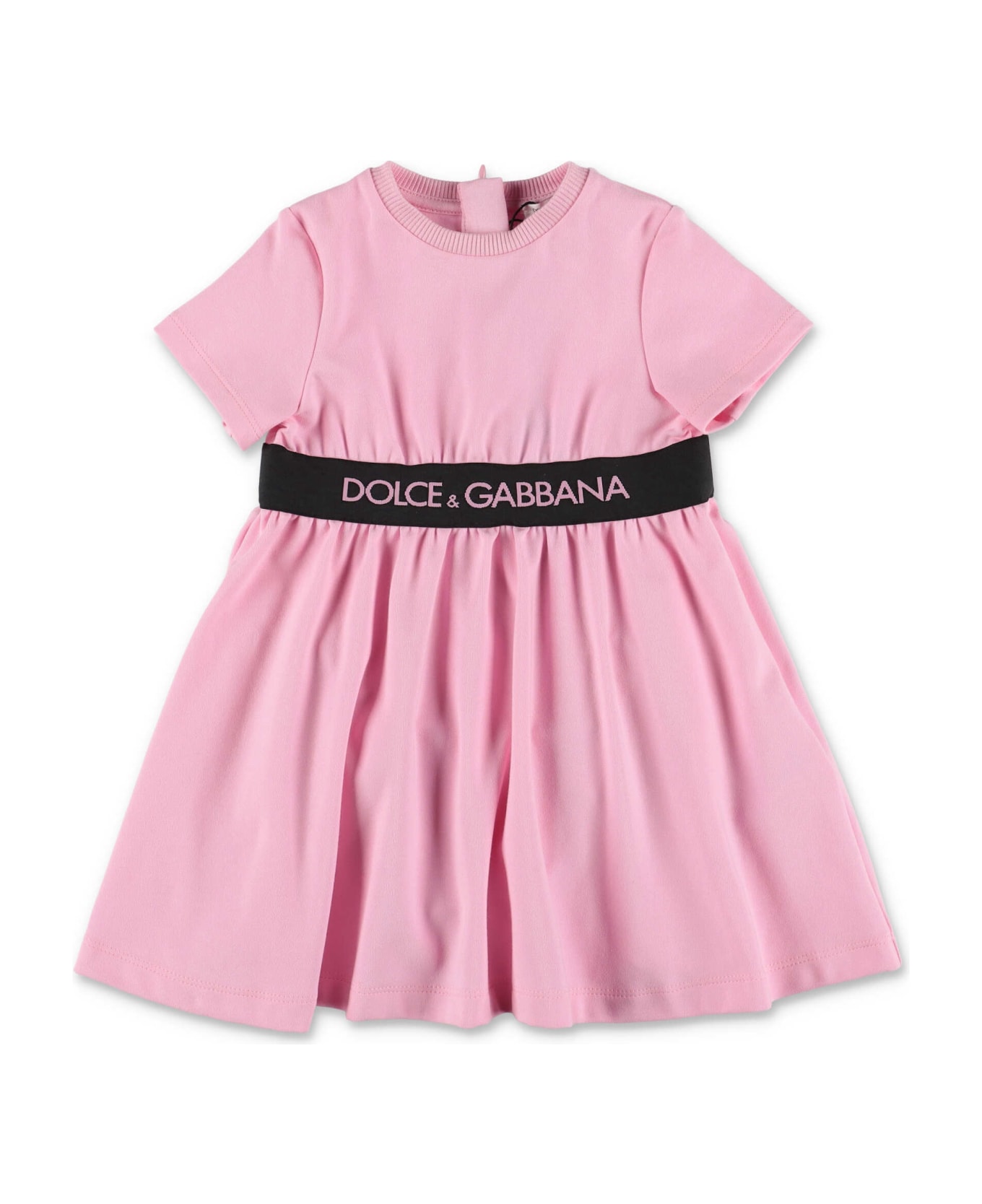 Dolce pendant & Gabbana Abito E Coulotte Rosa In Jersey Di Cotone Baby Girl - Rosa