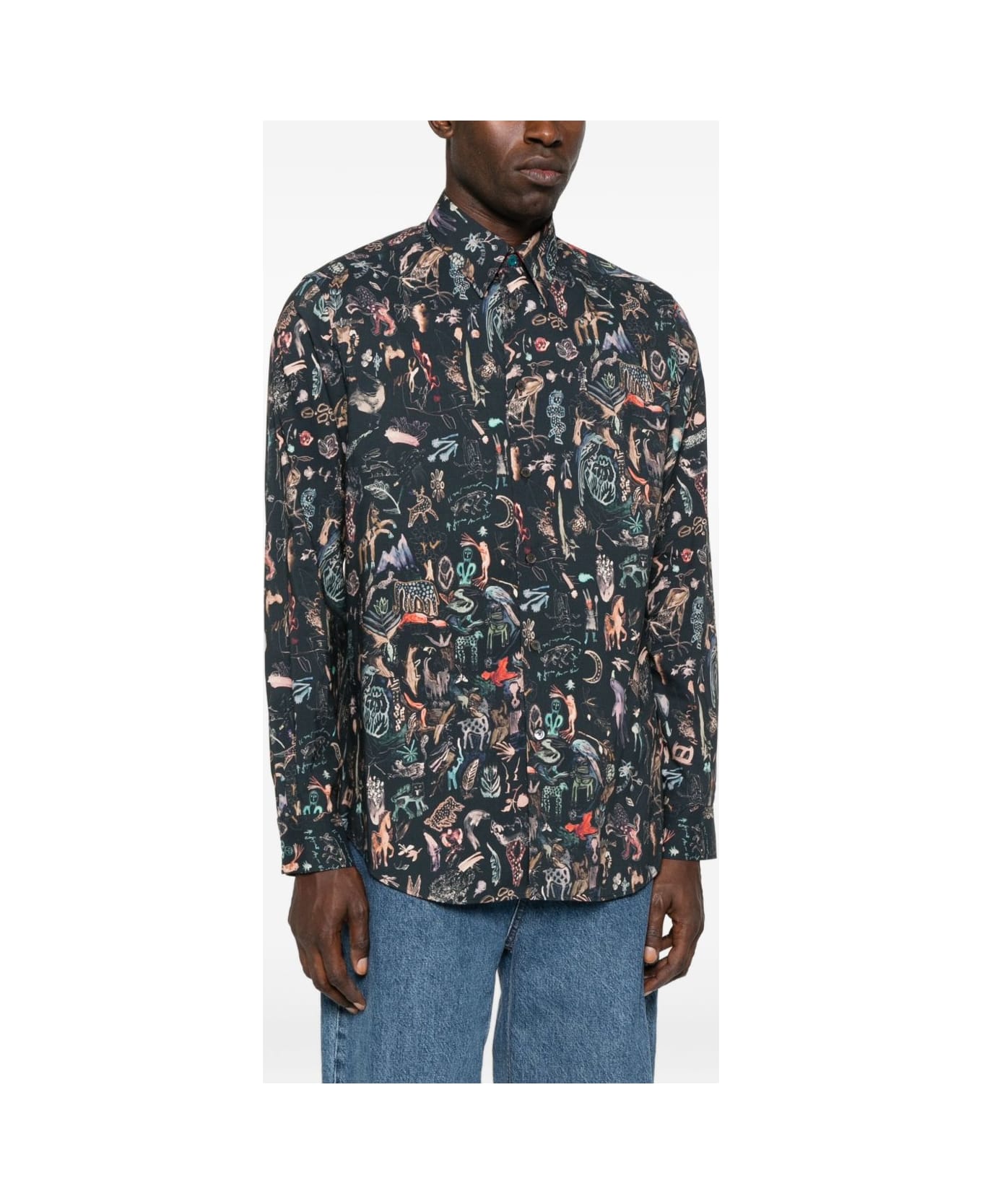 Paul Smith Printed Cotton Shirt - Blue