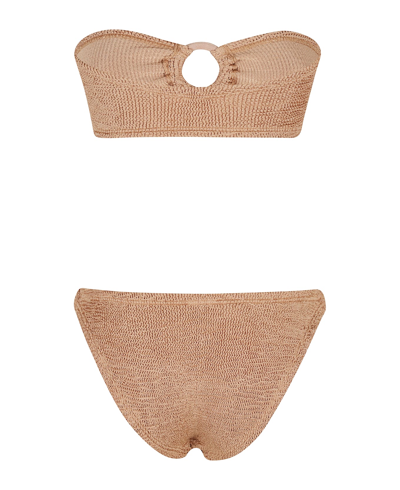 Hunza G Covered Hoops Crinkle Bikini - Mettalic Cocoa