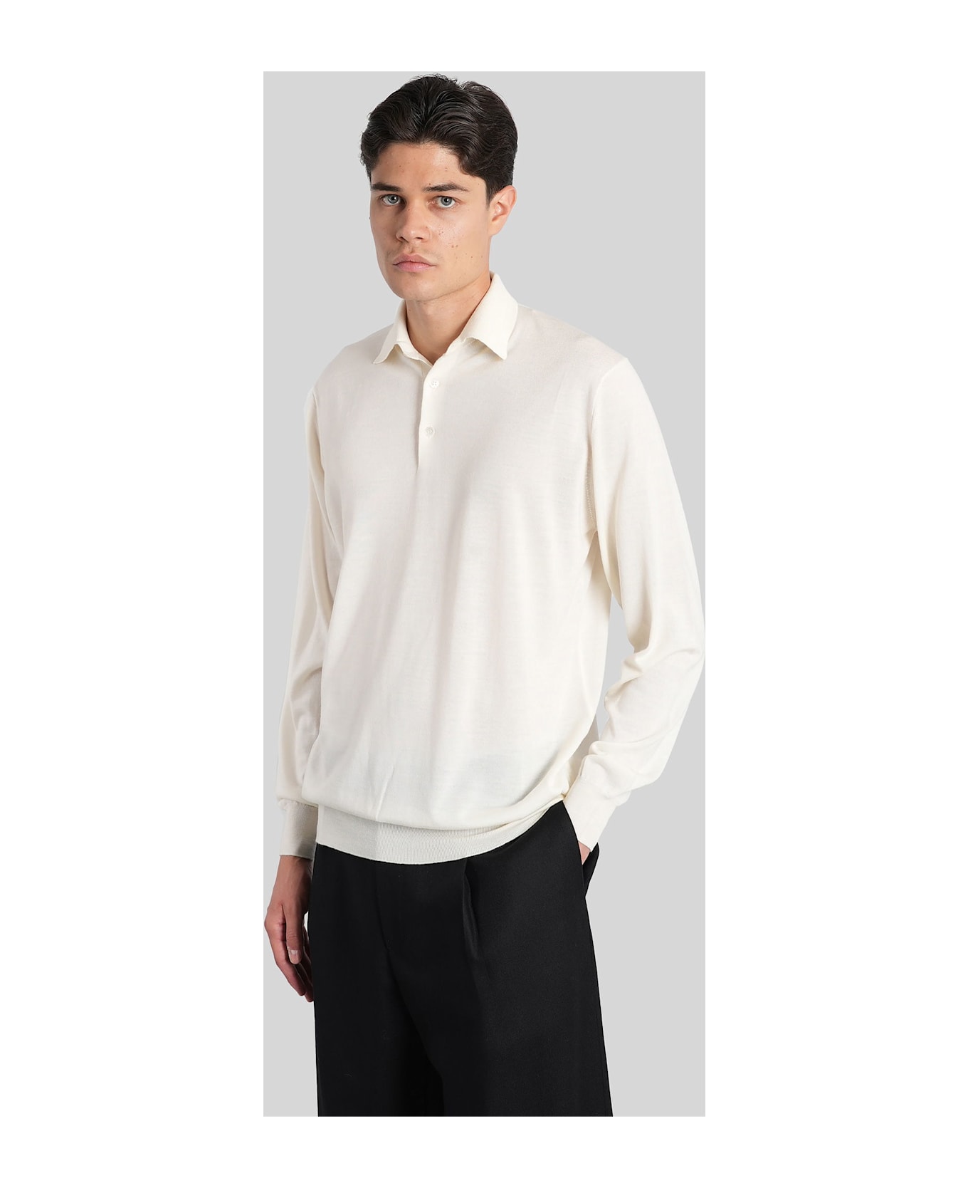 Lardini Polo In Beige Wool - beige