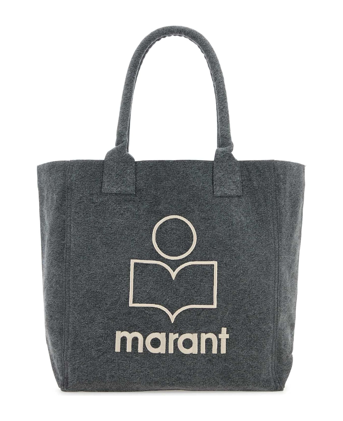 Isabel Marant Melange Dark Grey Cotton Small Yenky Shopping Bag - FADEDBLACK