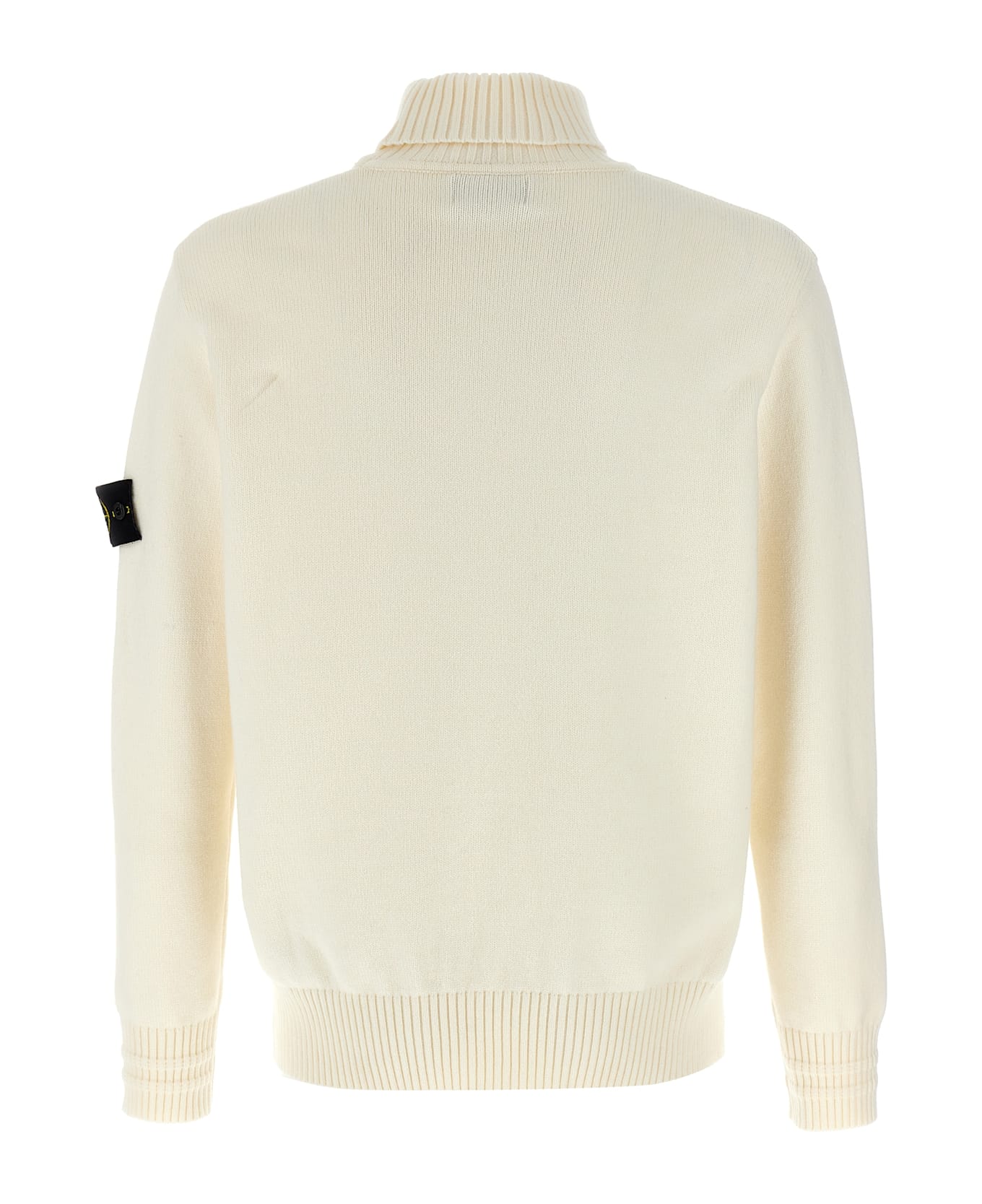 Stone Island Logo Badge Turtleneck Sweater - Neutro