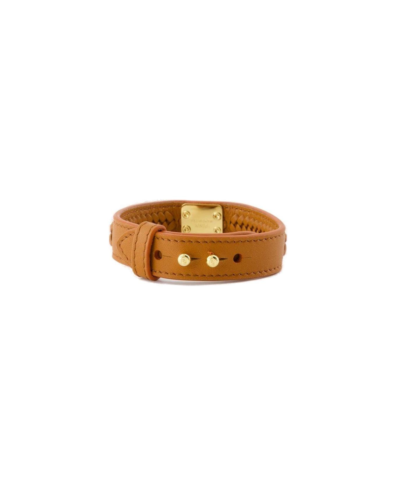 Fendi Forever Logo Plaque Bracelet - Brown