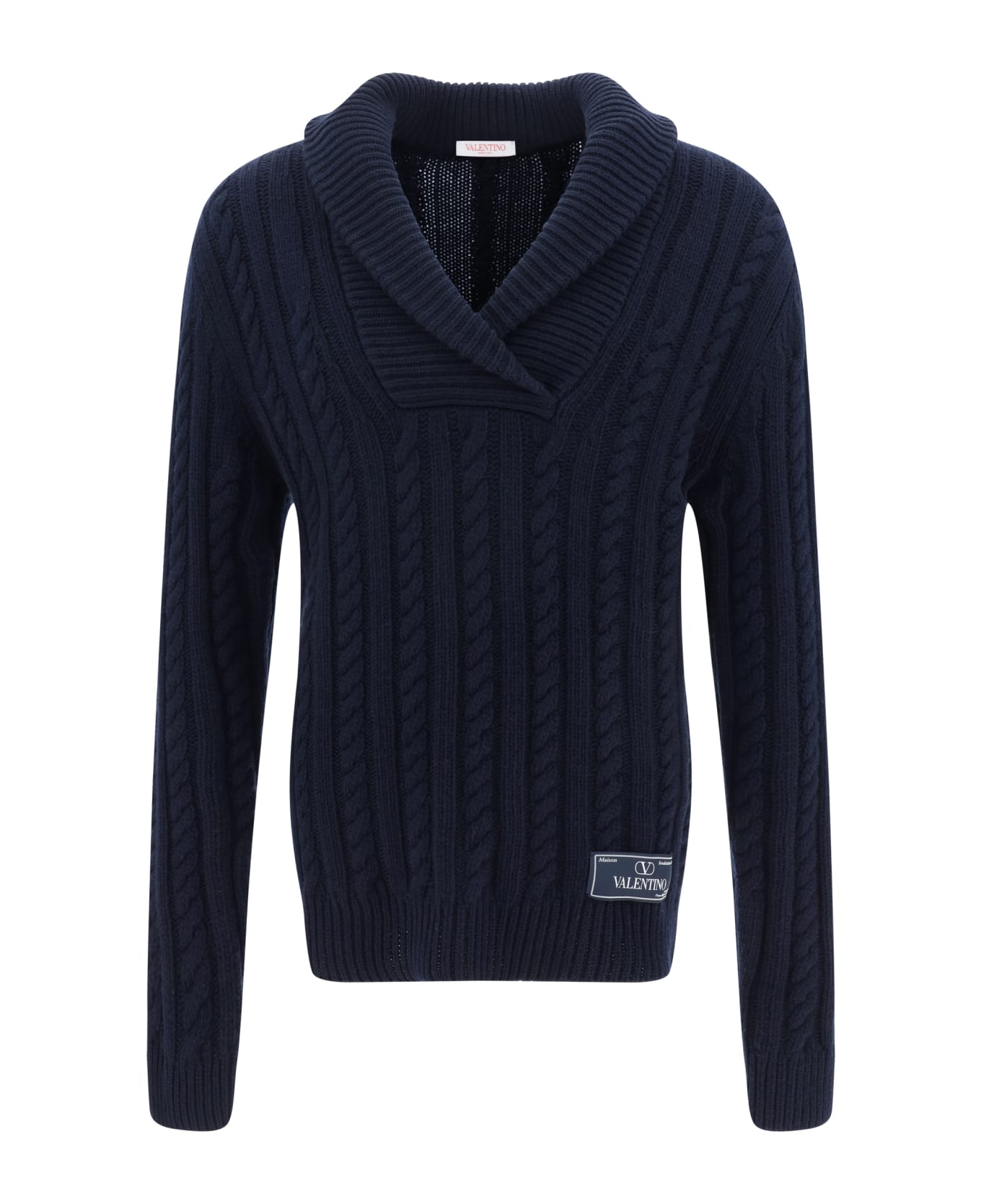 Valentino Cable Knit Sweater - Navy
