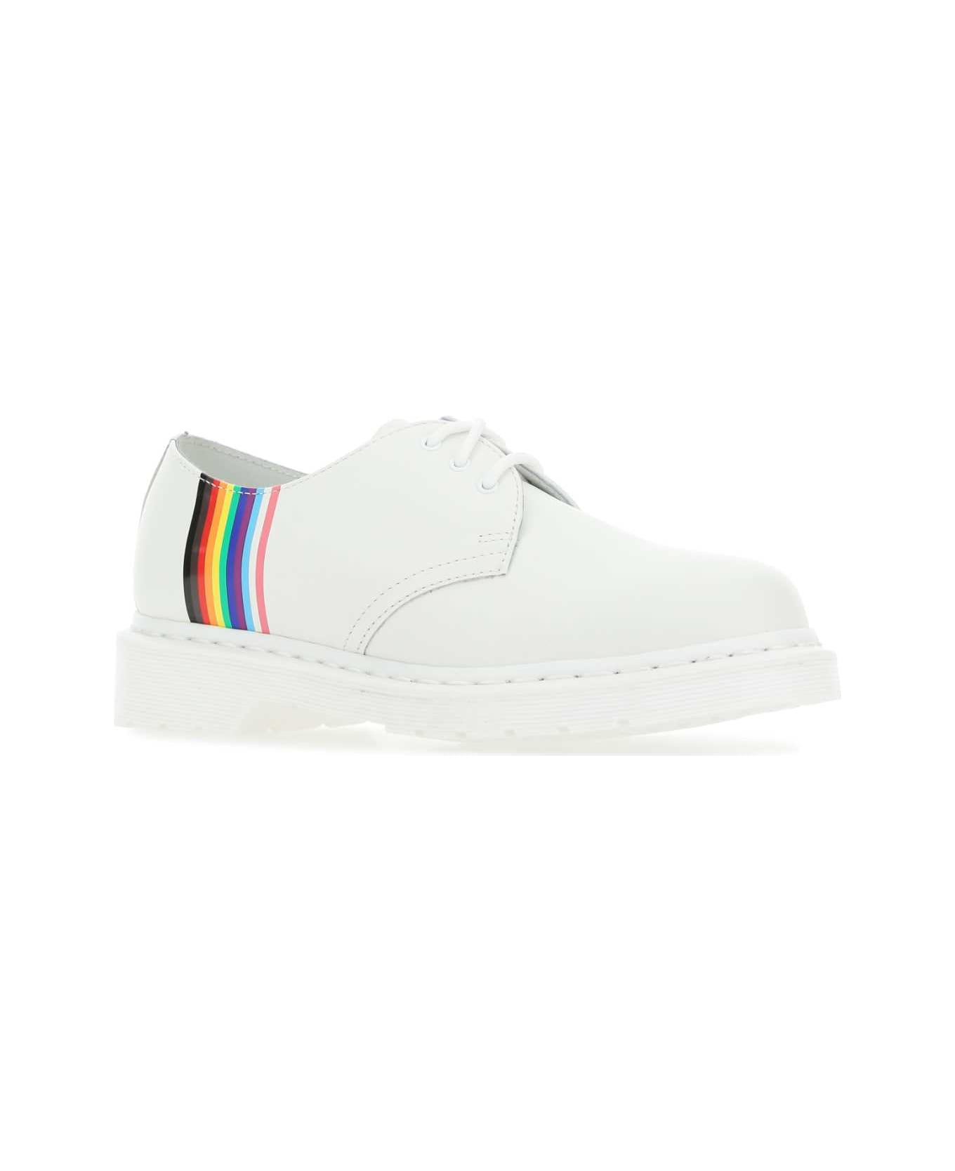 Dr. Martens White Leather 1461 For Pride Lace-up Shoes - WHITE
