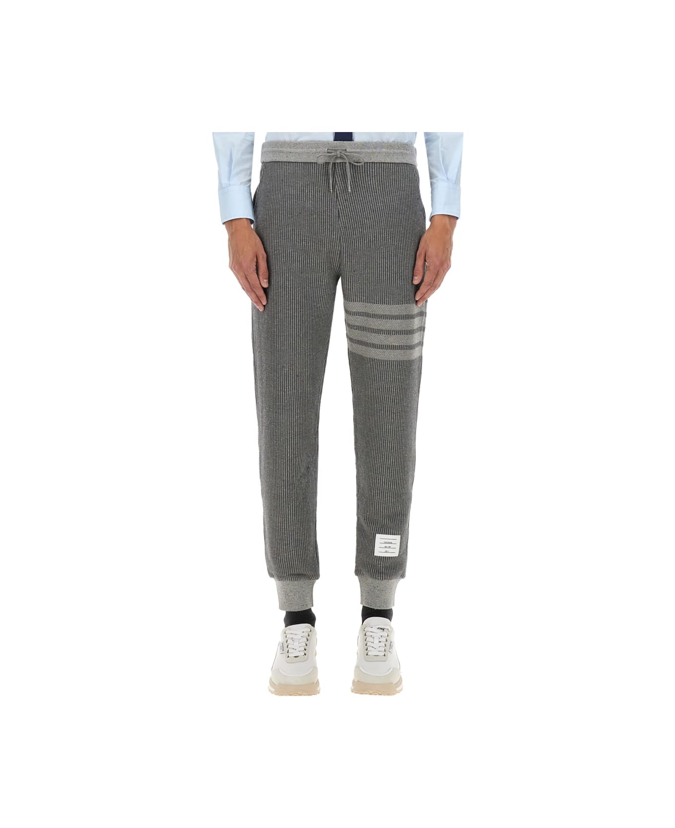 Thom Browne Cotton And Silk Pants - GREY