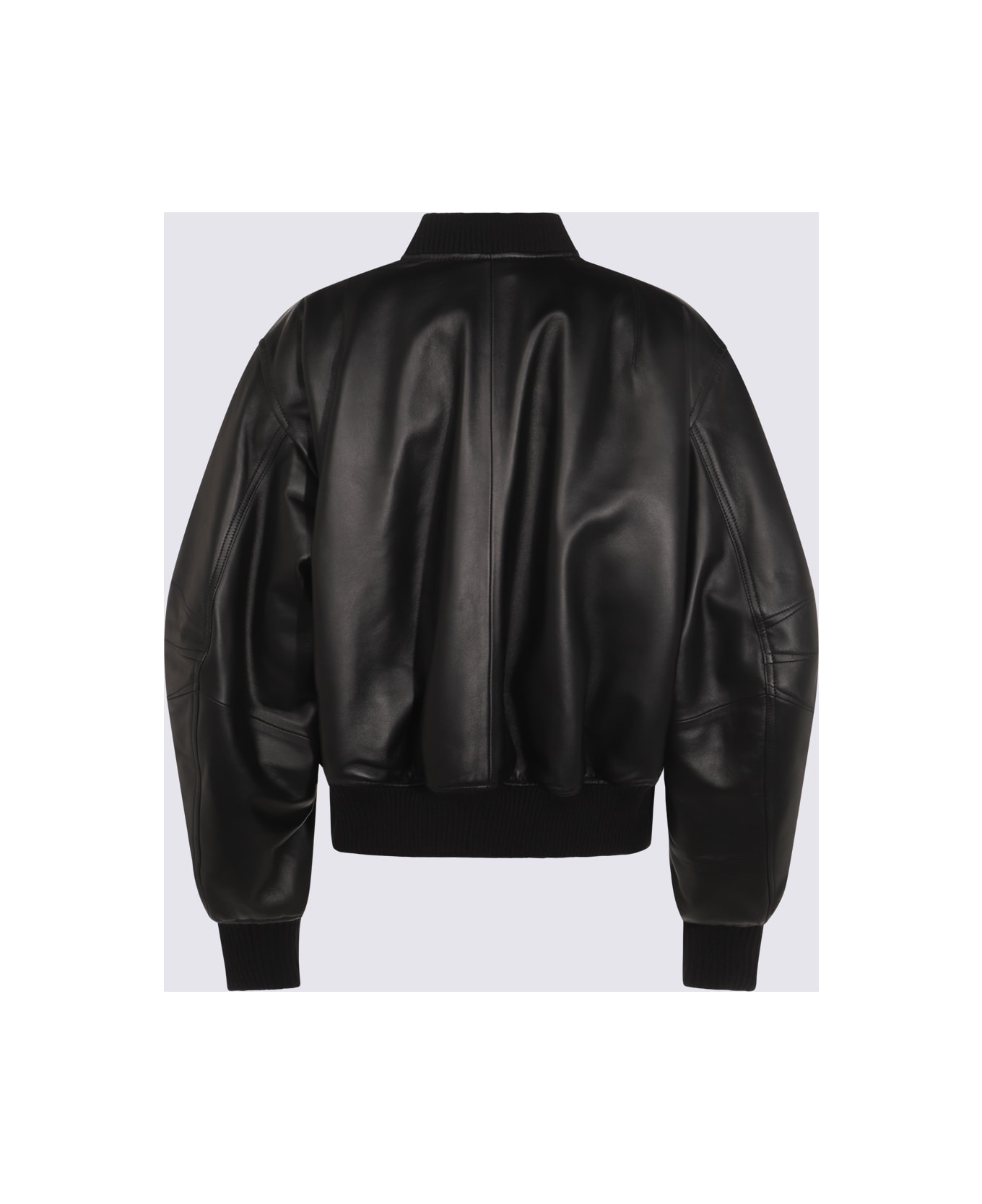 The Attico Black Leather Jacket - Black