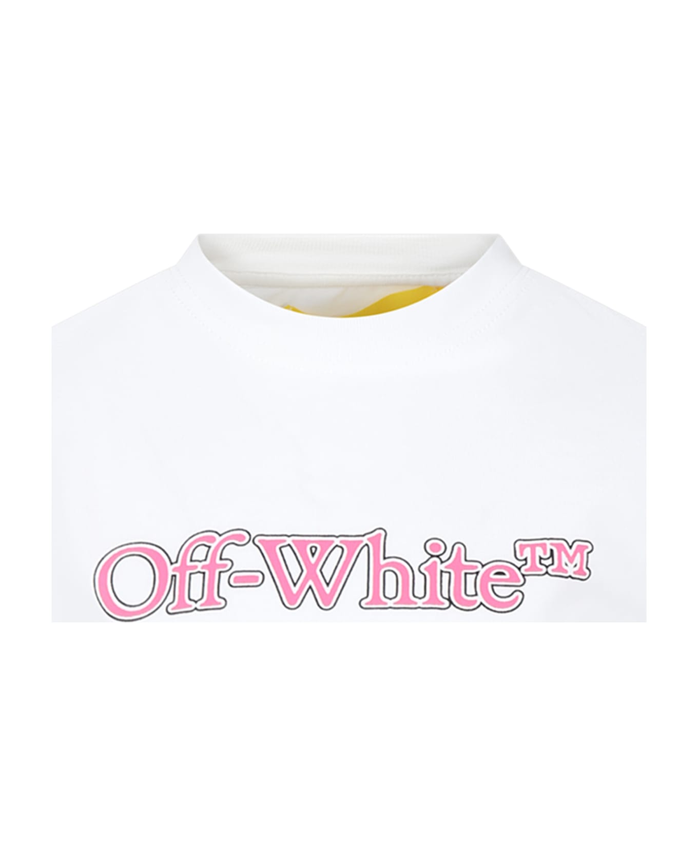 Off-White White T-shirt For Girl With Logo - White Fuch Tシャツ＆ポロシャツ