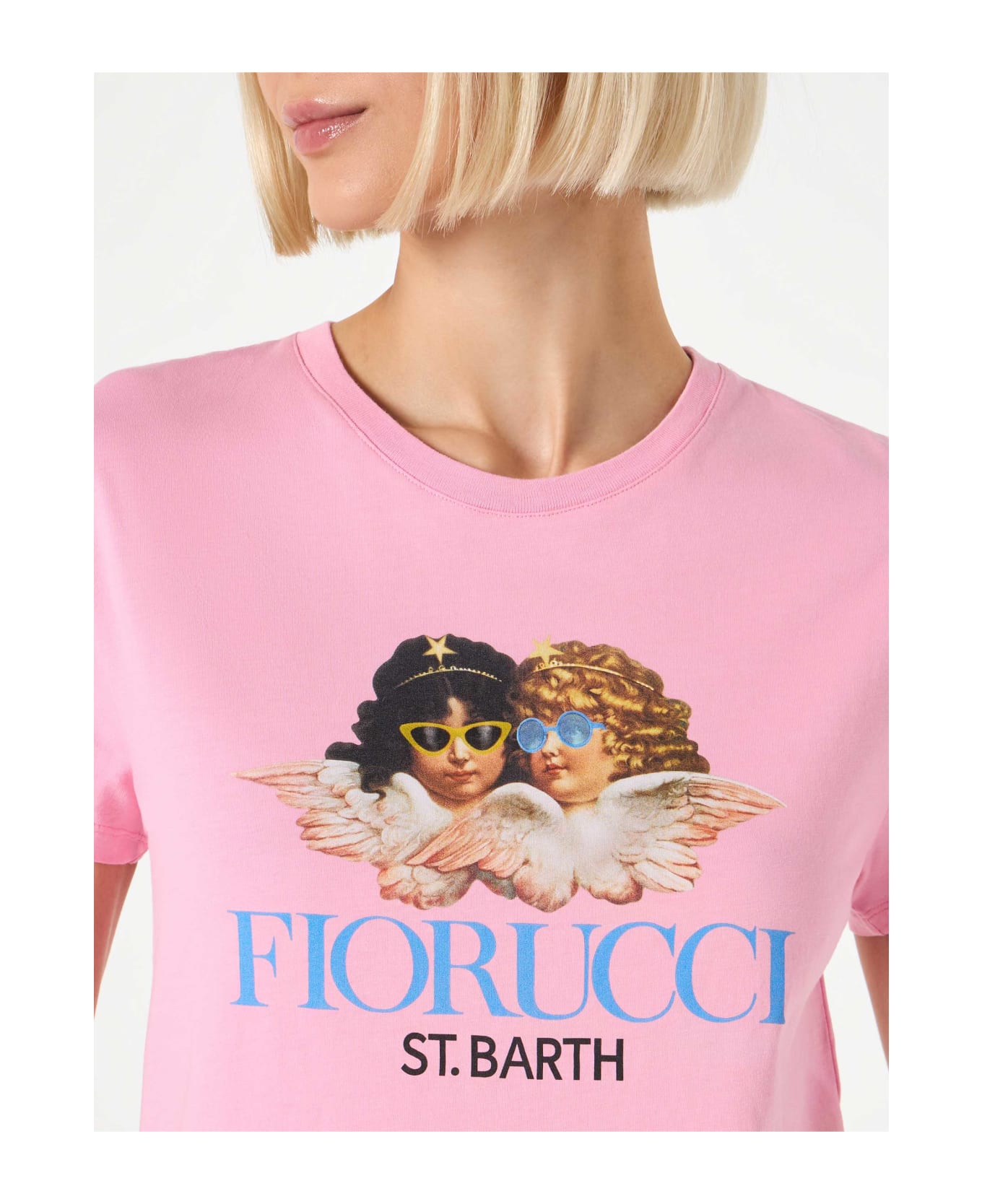 MC2 Saint Barth Woman Cotton T-shirt With Fiorucci Print | Fiorucci Special Edition - PINK Tシャツ