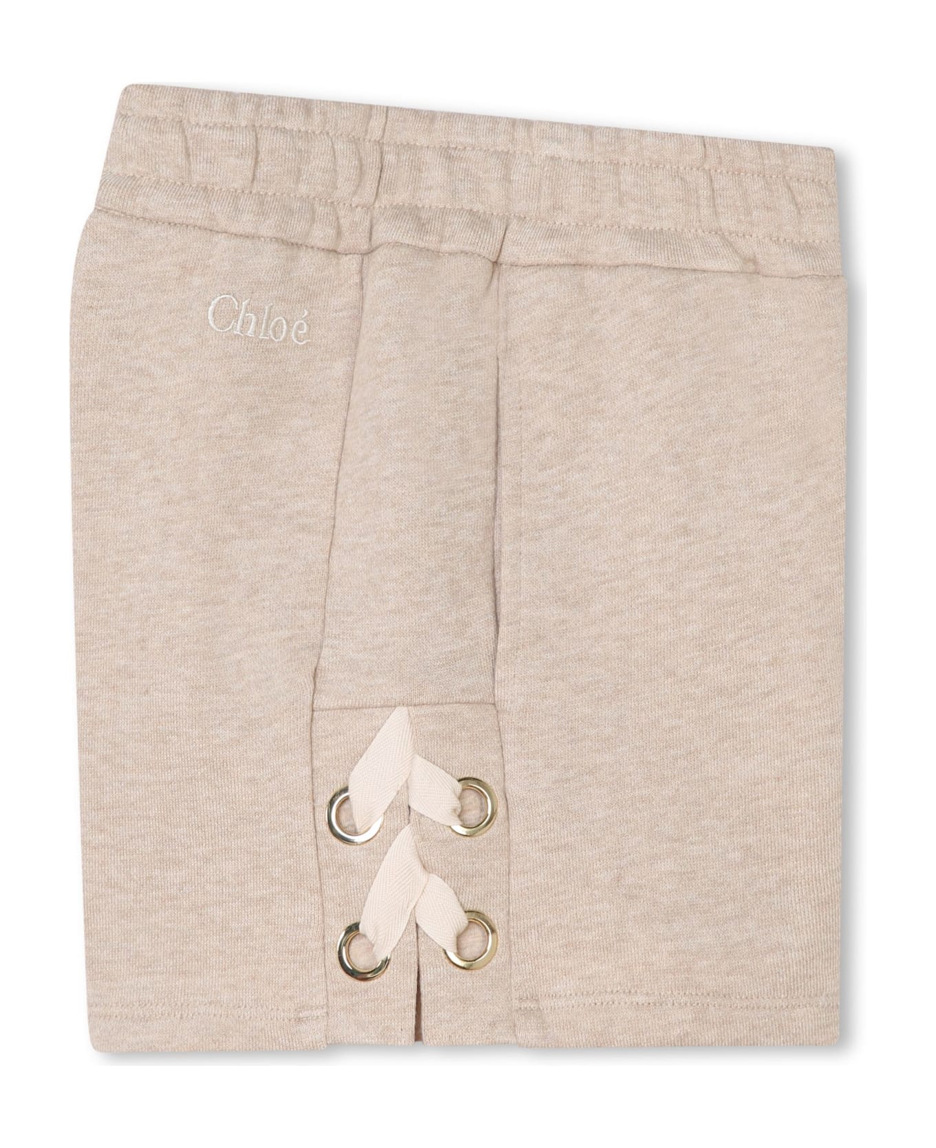 Chloé Shorts With Embroidery - Beige Antico ボトムス