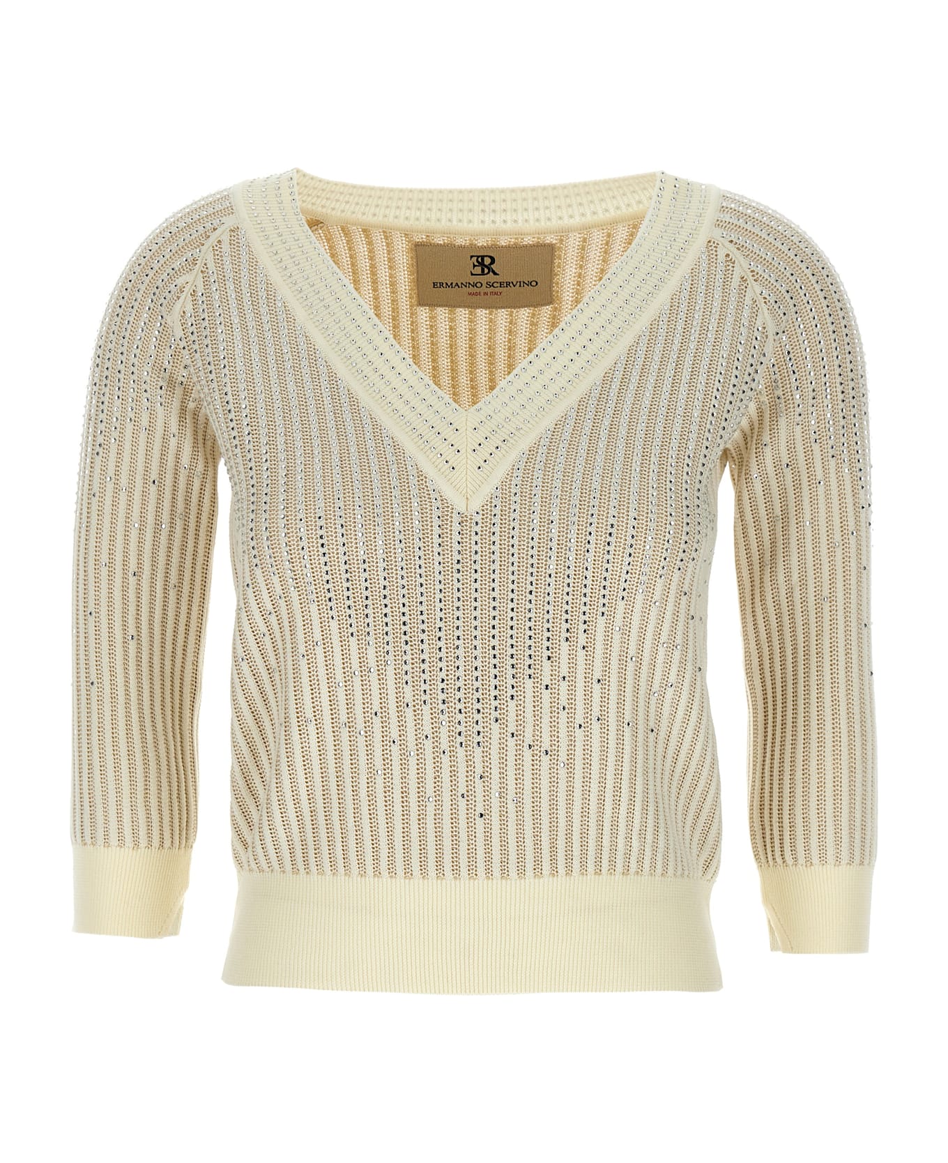 Ermanno Scervino Rhinestone Sweater - White