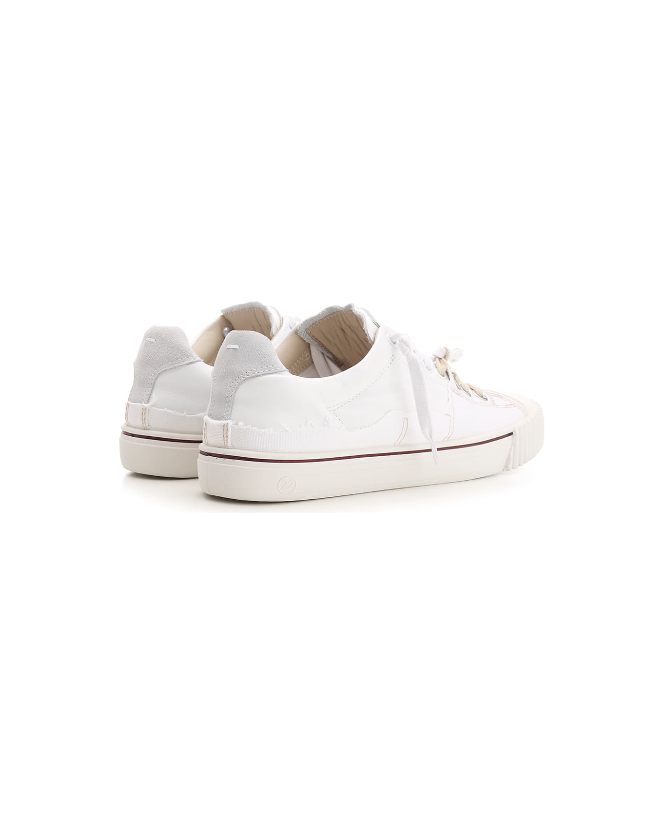 Maison Margiela Round-toe Lace-up Sneakers - White