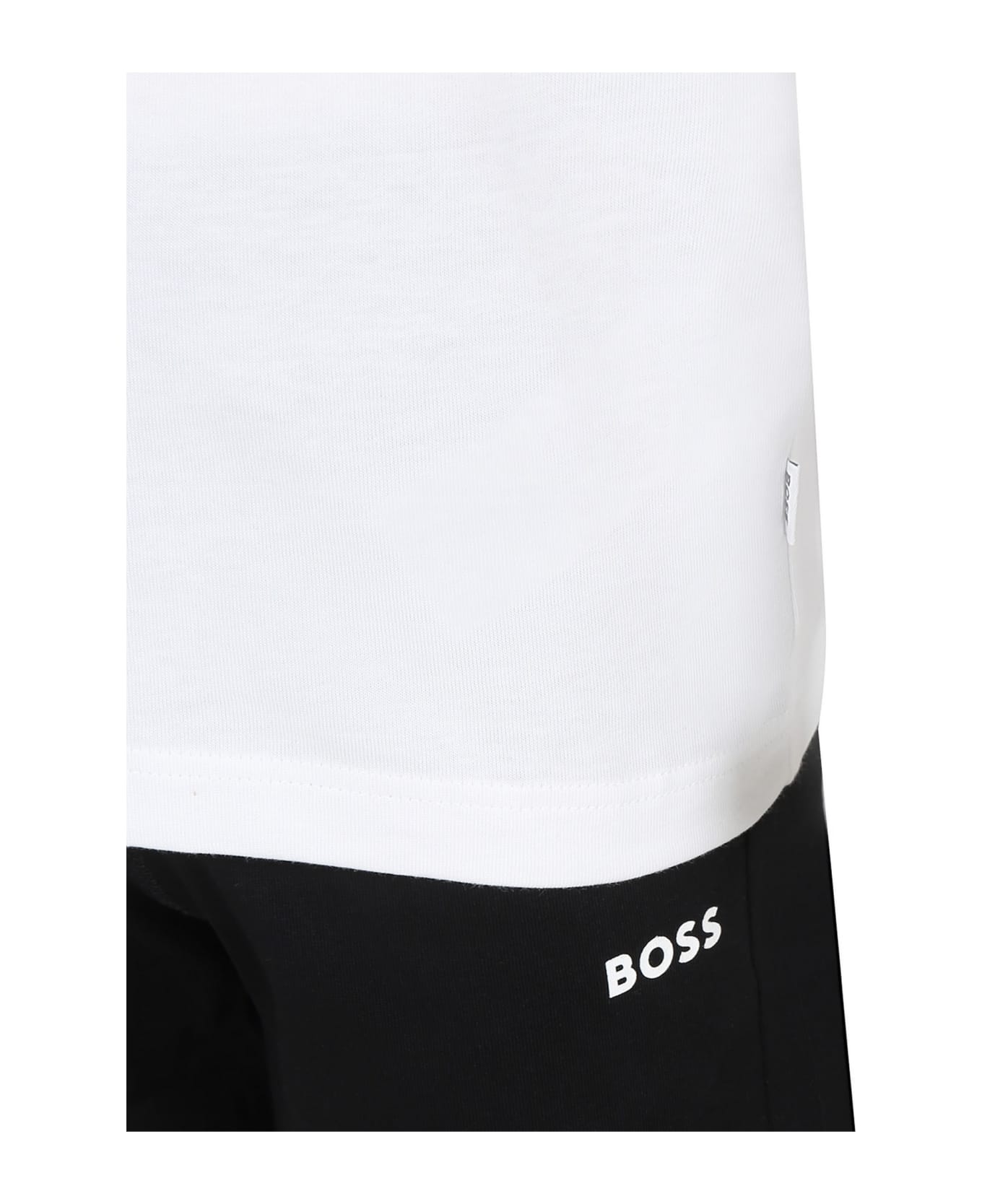 Hugo Boss White Suit For Boy With Logo - White