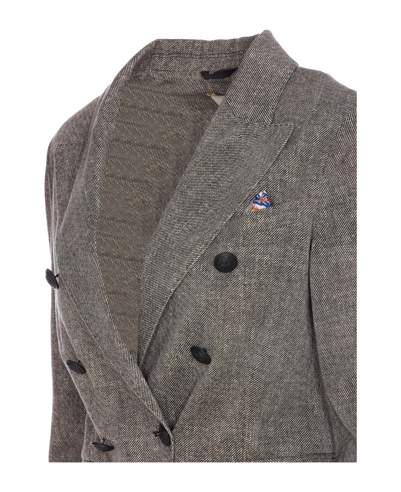 Circolo 1901 Double Breasted Buttons Closure Jacket - Grey