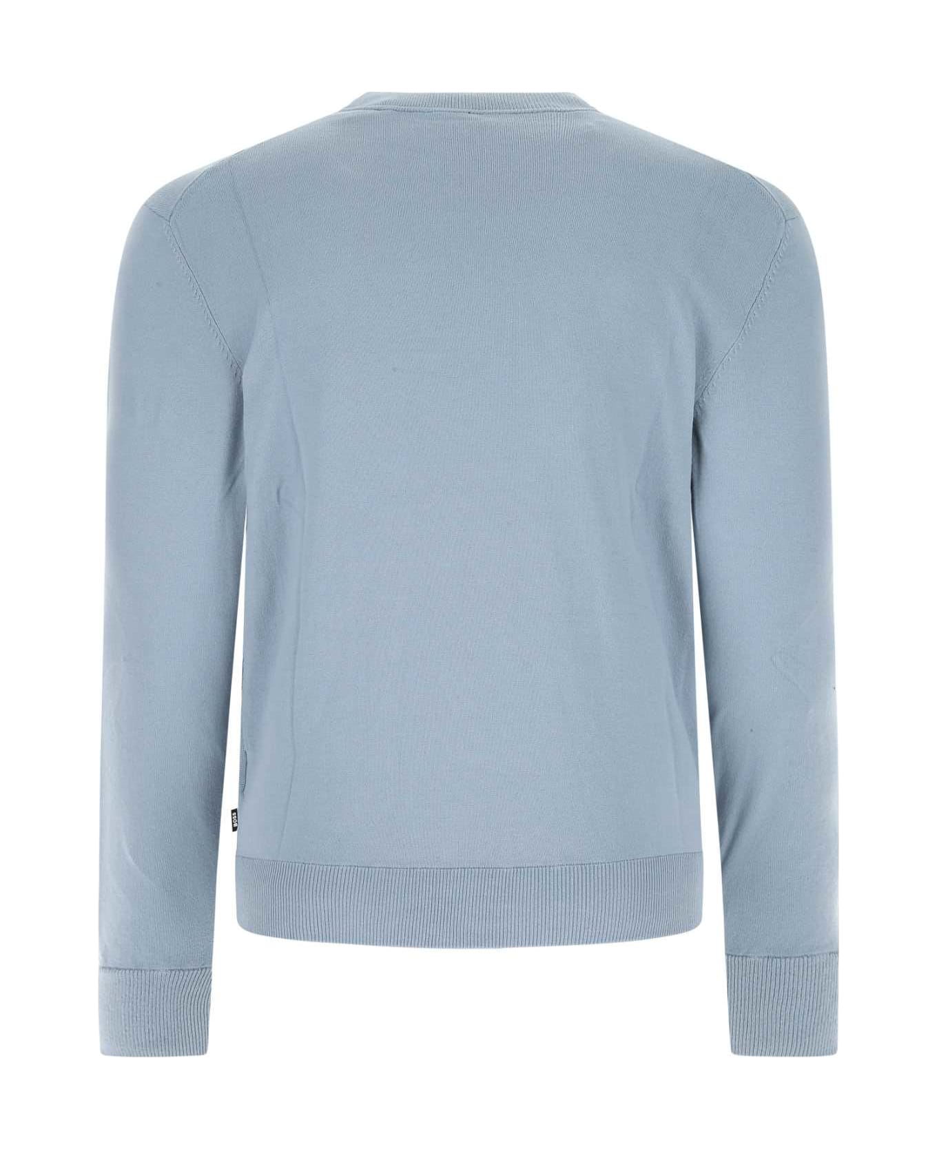 Hugo Boss Pastel Light-blue Cotton Blend Sweater - 451
