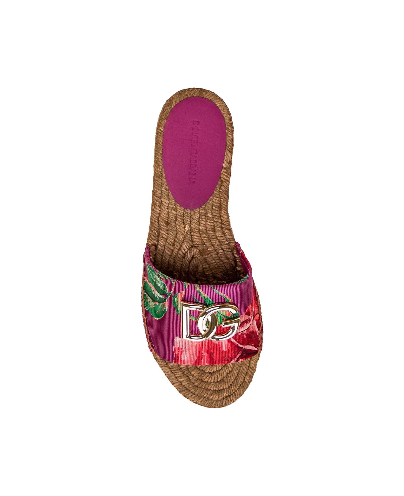Dolce & Gabbana Espadrille With Flowers - MULTICOLOR FUXIA