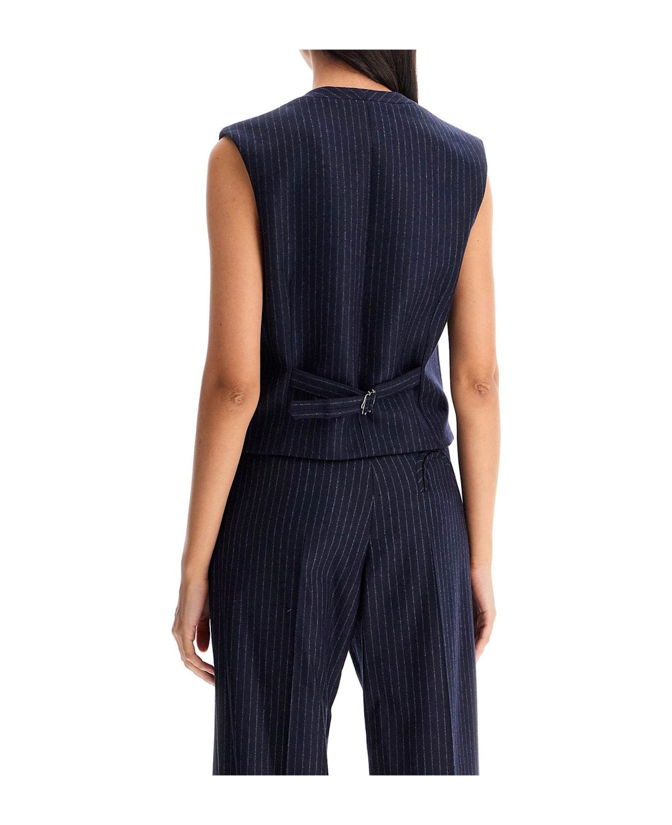 Blazé Milano Feral Pinstriped Waistcoat - Blue