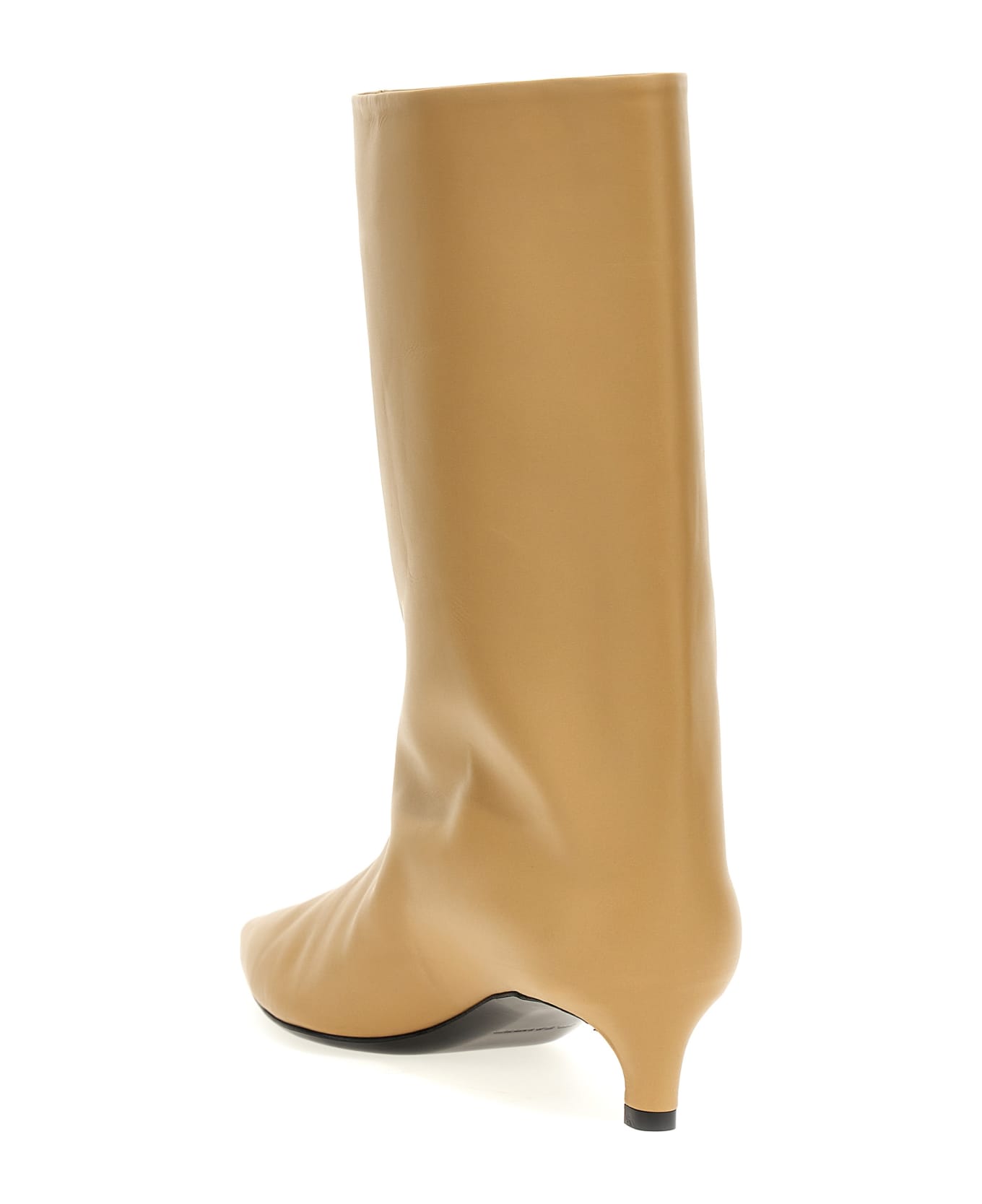 Jil Sander Leather Ankle Boots - Beige