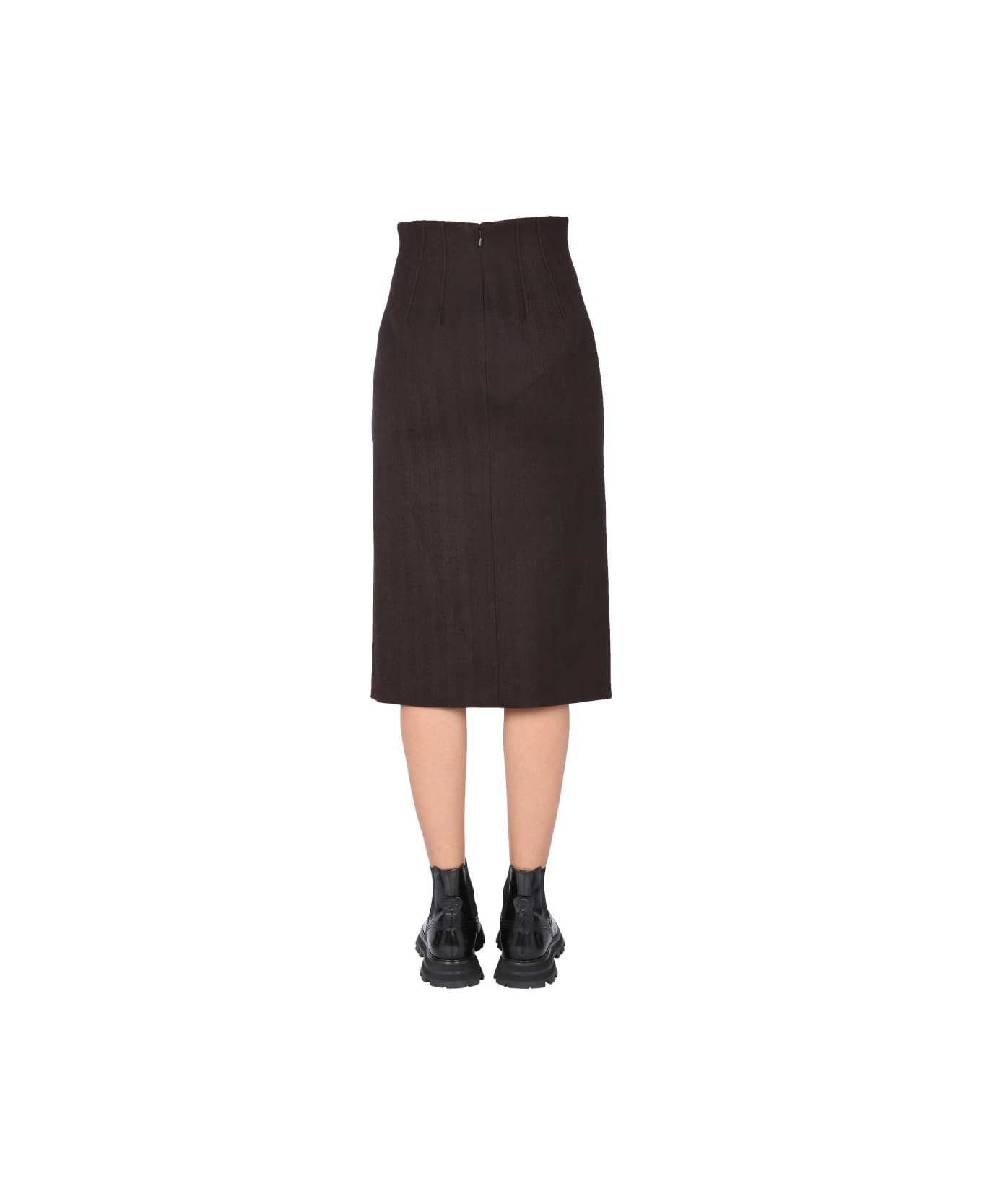 Alexander McQueen High Waisted Skirt - BROWN スカート
