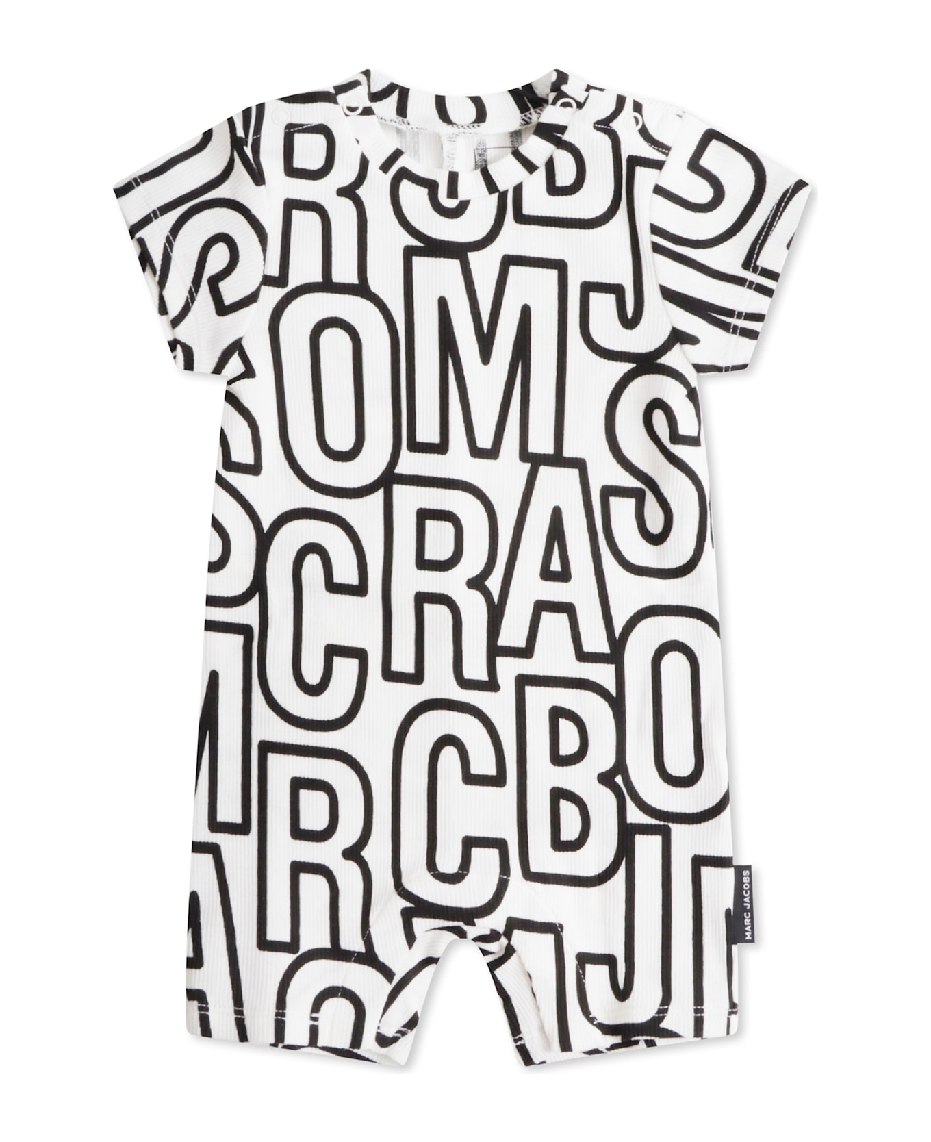 Marc Jacobs Ivory Romper For Babykids With Logo - Ivory