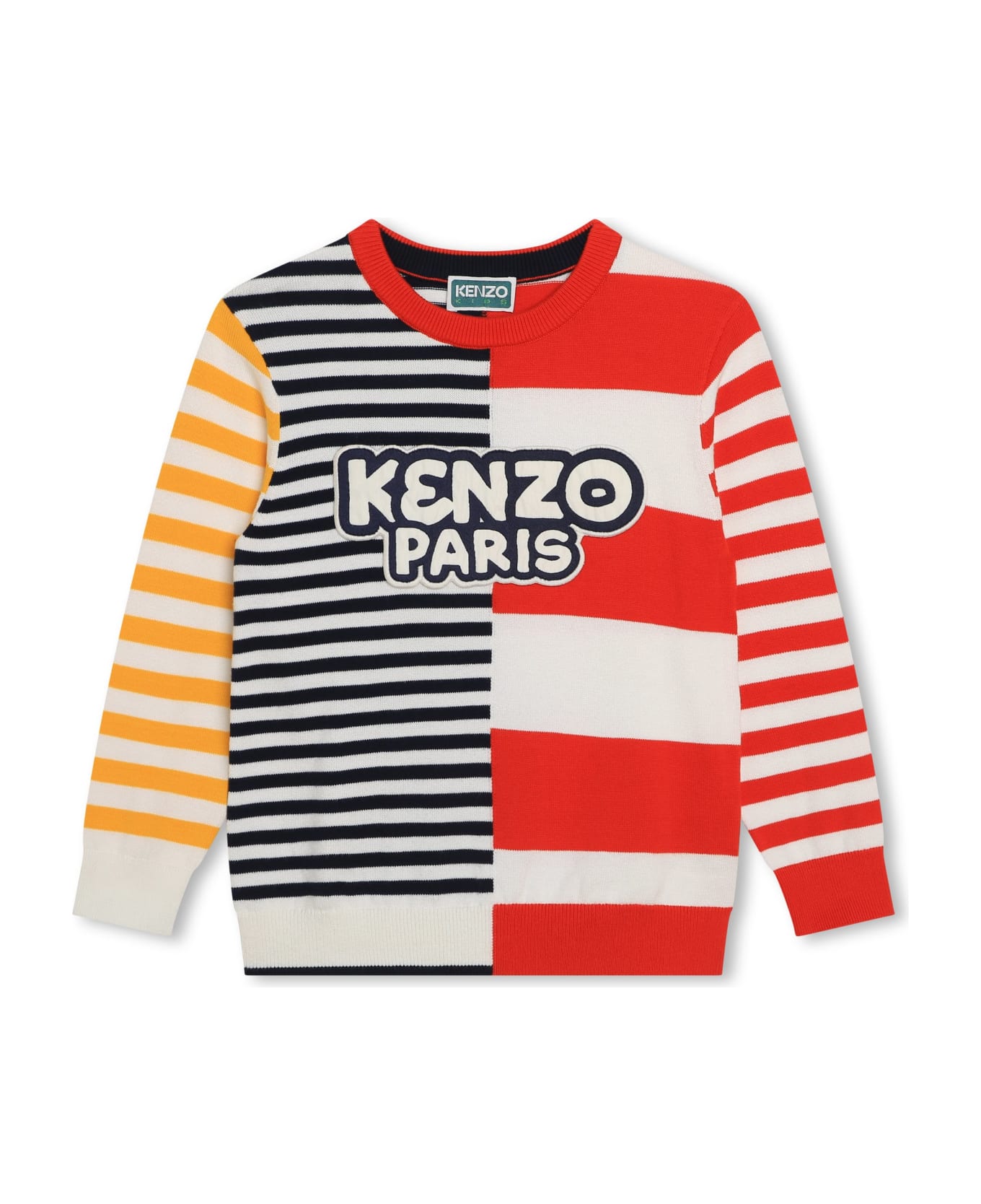 Kenzo Kids Pull A Righe - Red ニットウェア＆スウェットシャツ