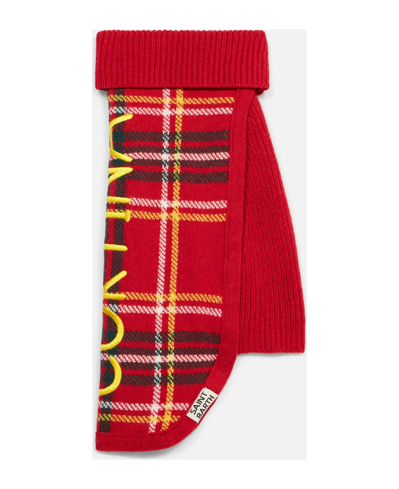 MC2 Saint Barth Dog Sweater With Tartan Print - RED
