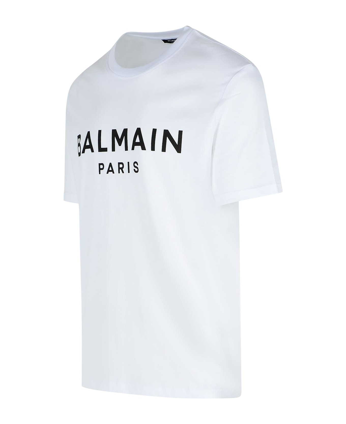 Balmain White Cotton T-shirt - Gab Blnc Noir