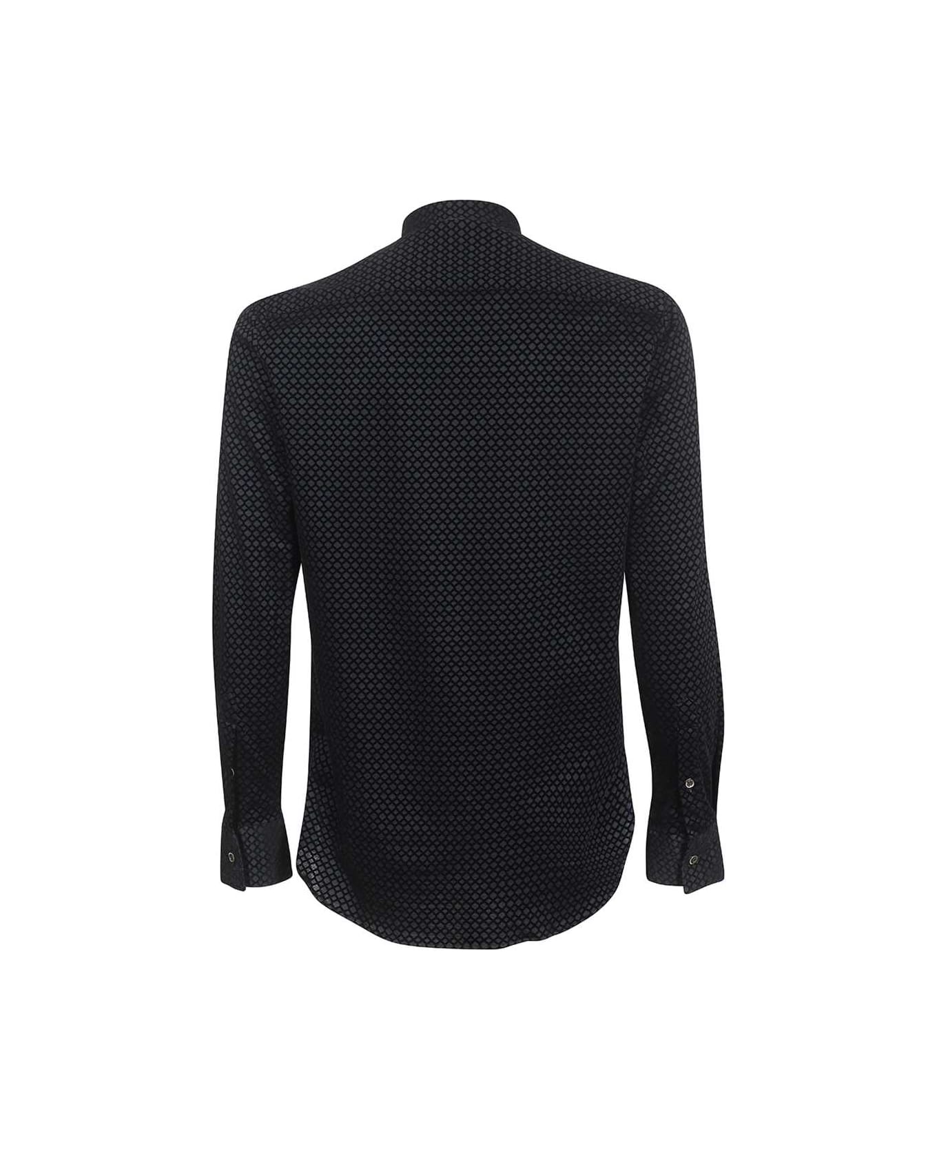 Emporio Armani Long Sleeve Cotton Shirt - black