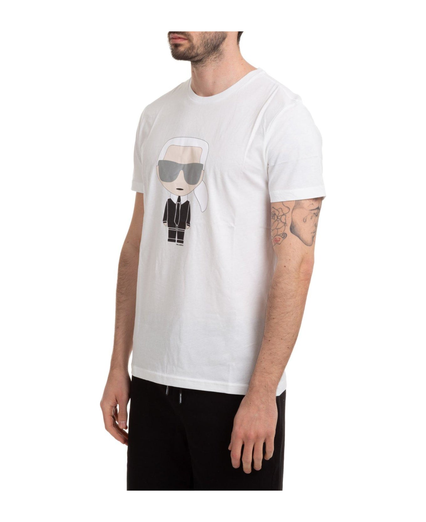 Karl Lagerfeld Karl Printed Crewneck T-shirt - WHITE