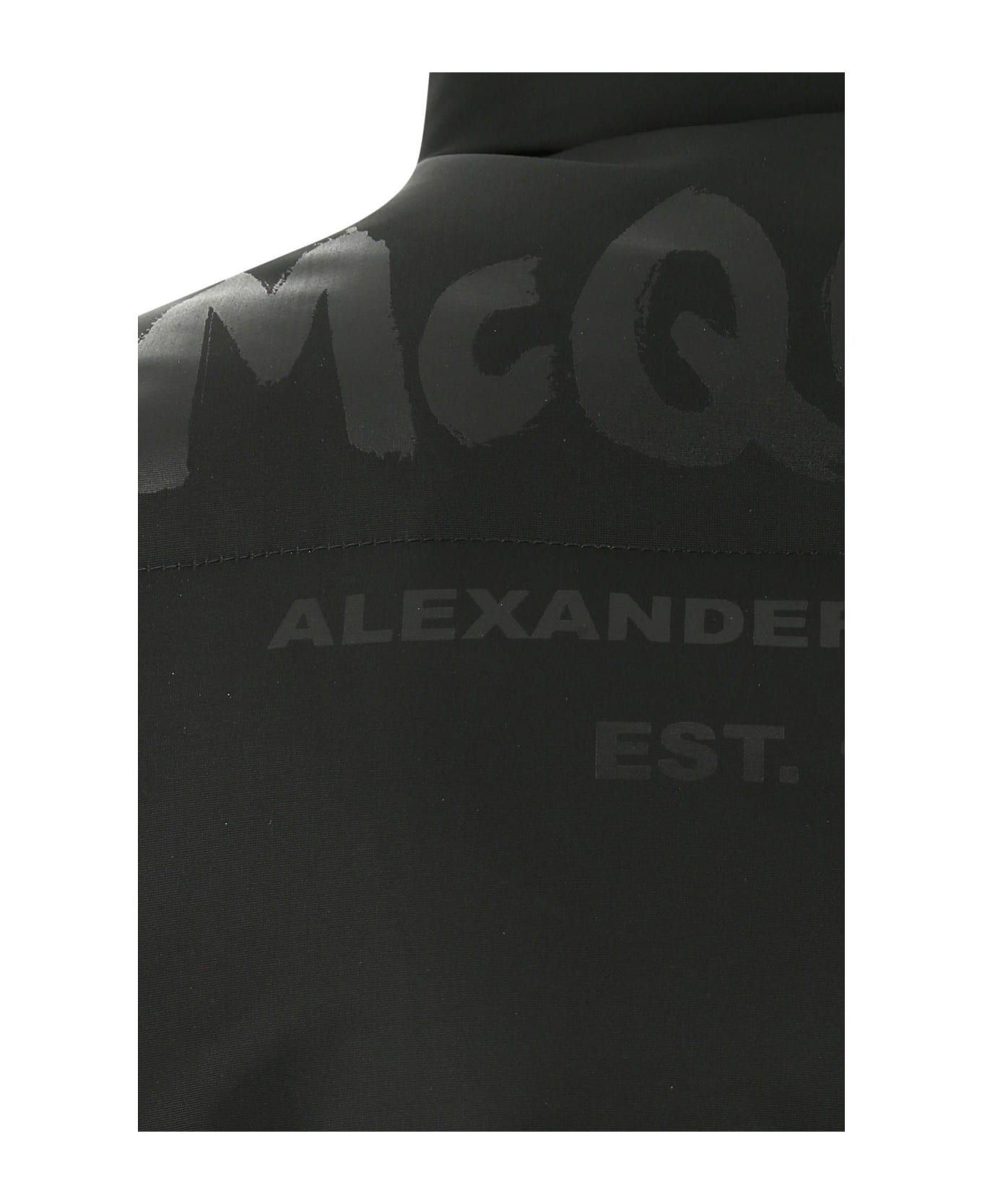 Alexander McQueen Black Polyester Padded Jacket - Black ベスト