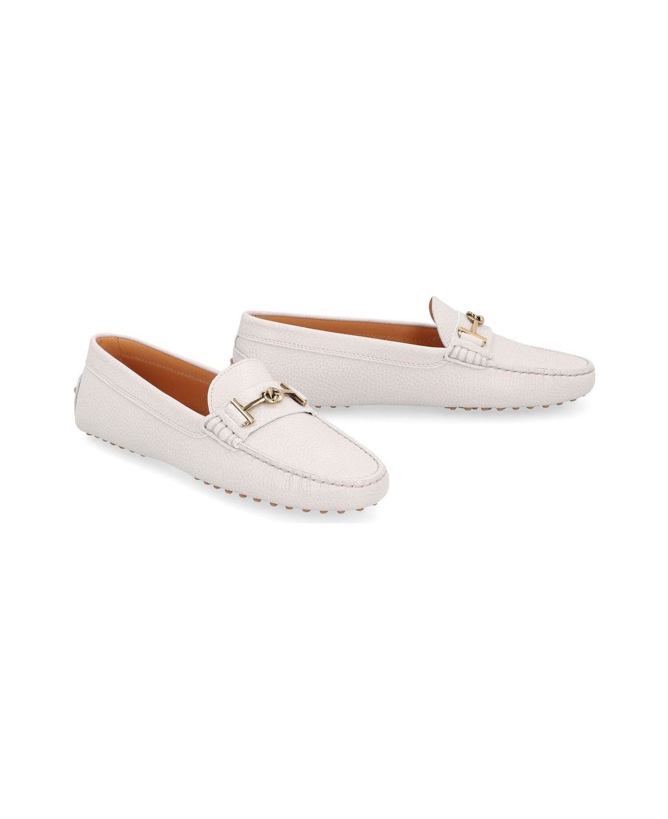 Tod's Logo Plaque Round Toe Loafers