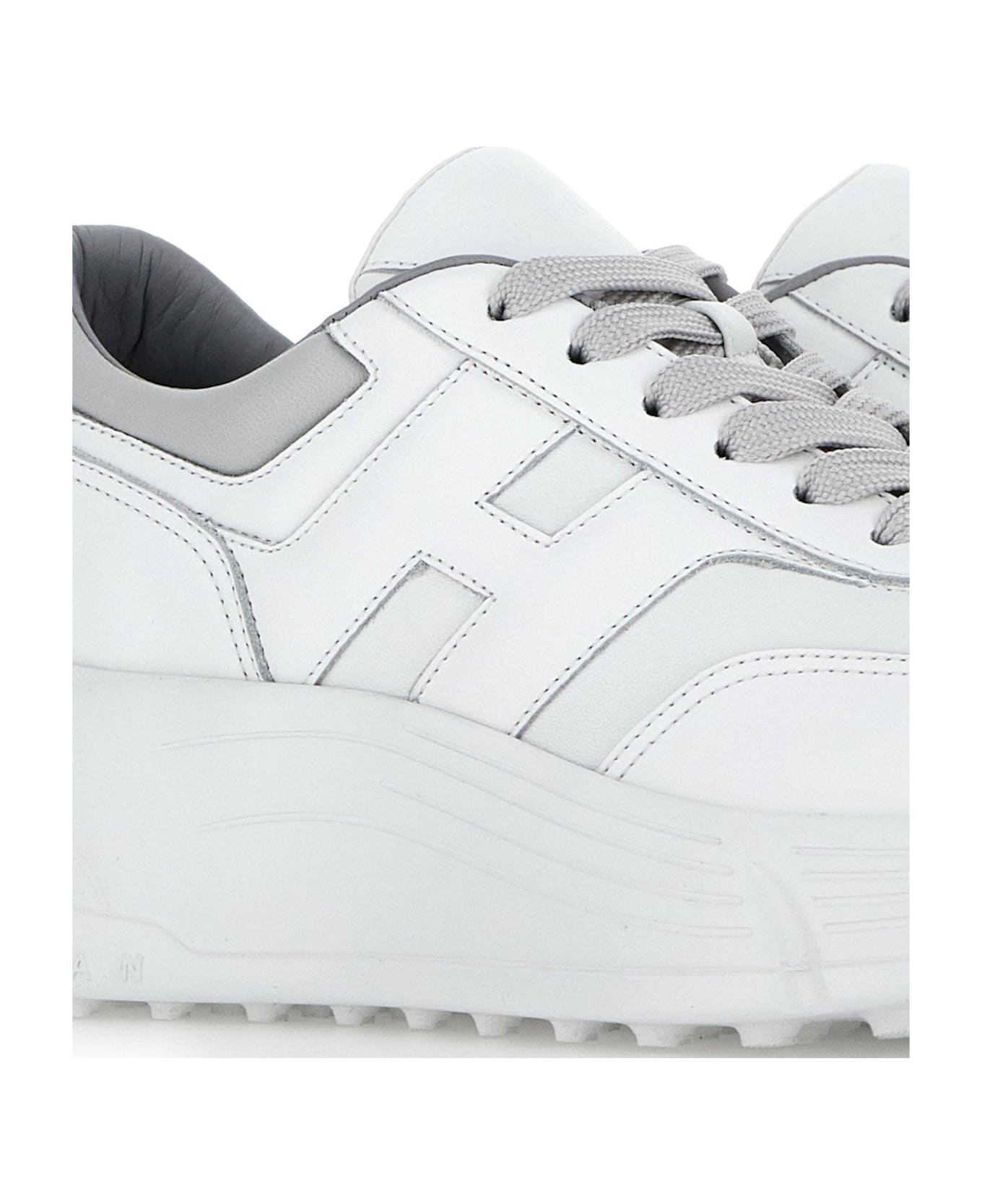 Hogan Logo Detailed Lace-up Sneakers - White