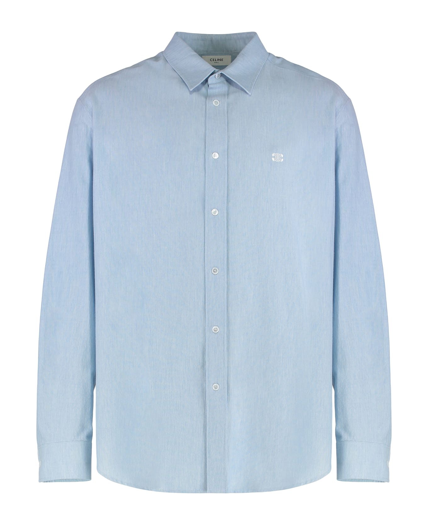 Celine Loose Cotton Chambray Shirt - Light Blue