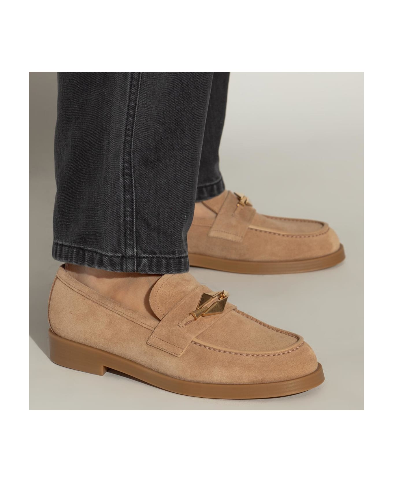 Jimmy Choo Suede Shoes Maddie Type Loafers - Biscuit