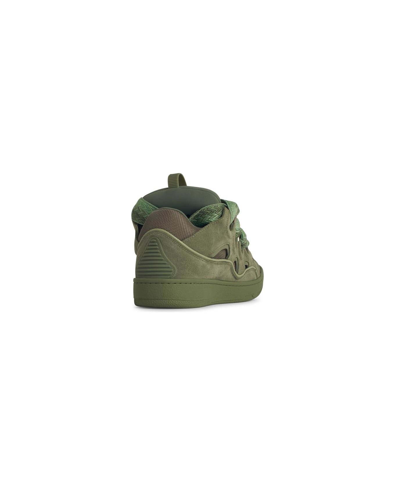 Lanvin 
curb
 Green Leather Blend Sneakers - VERT DE GRIS
