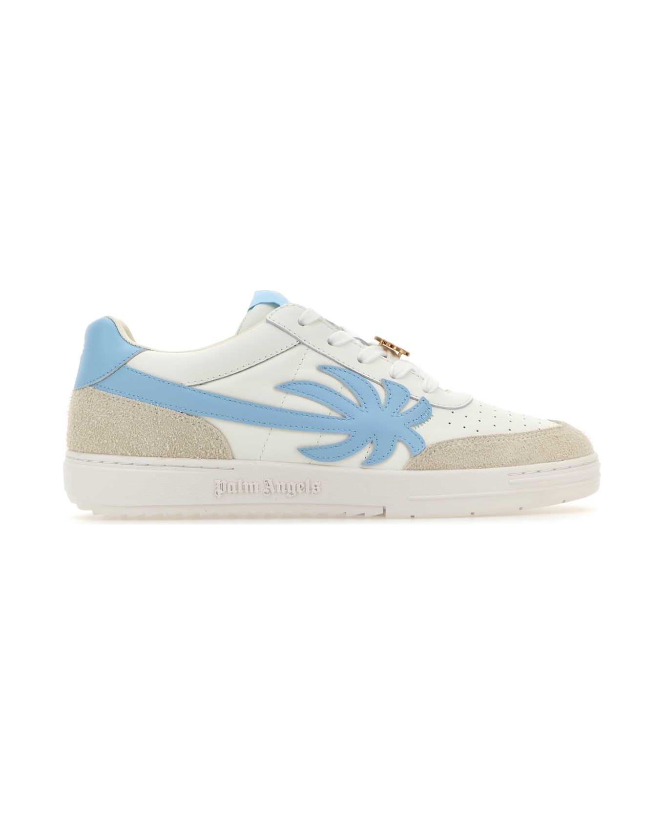Palm Angels Multicolor Leather Palm Beach University Sneakers - WHITELIGH
