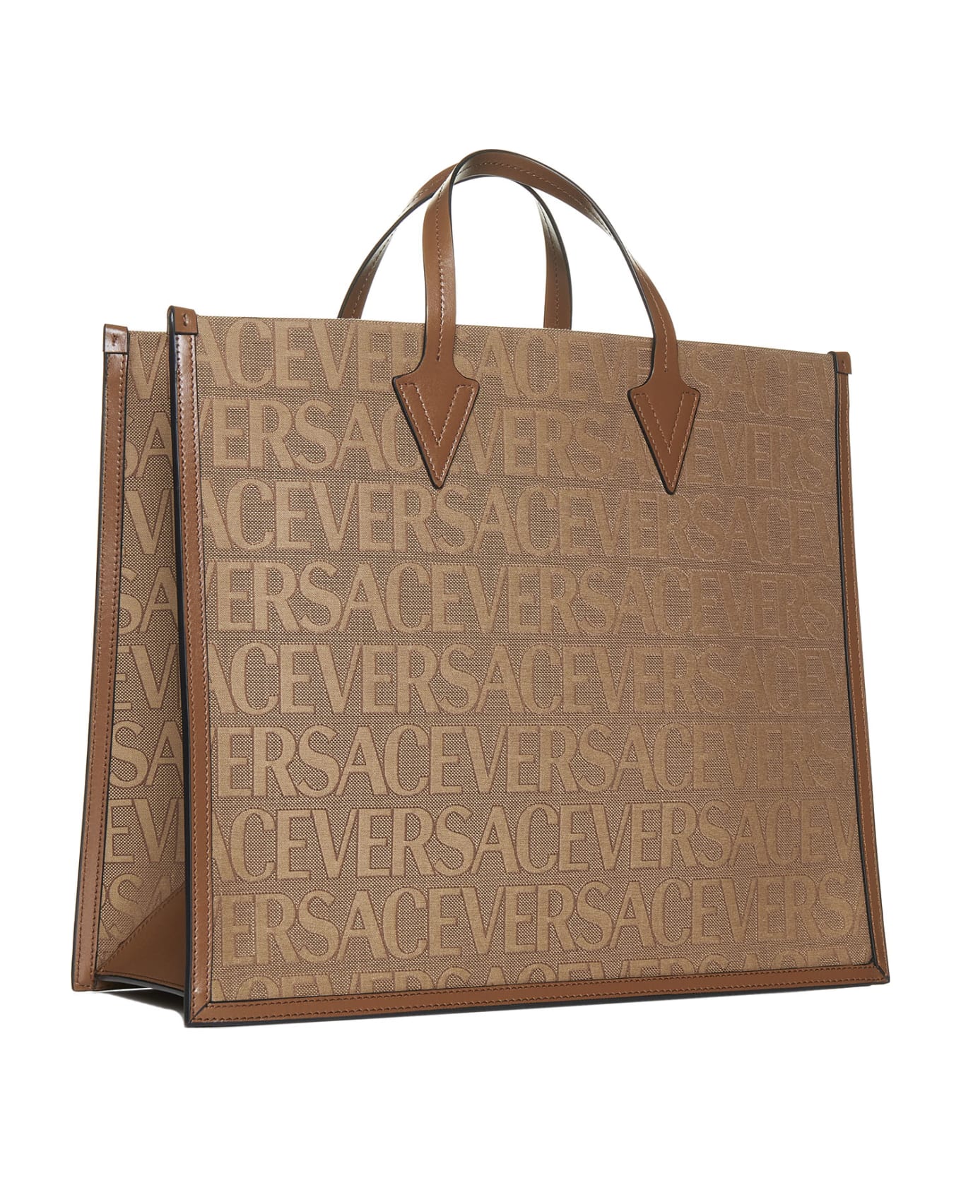 Versace 'versace Allover' Shopper Bag - Brown トートバッグ