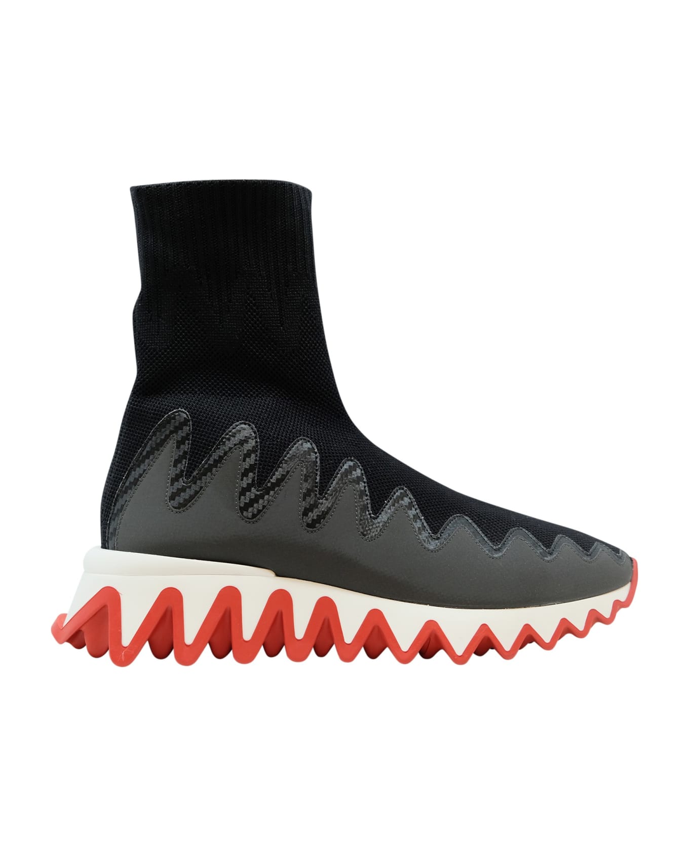 Christian Louboutin black Leather Sharkisock Sneakers - BK01 BLACK
