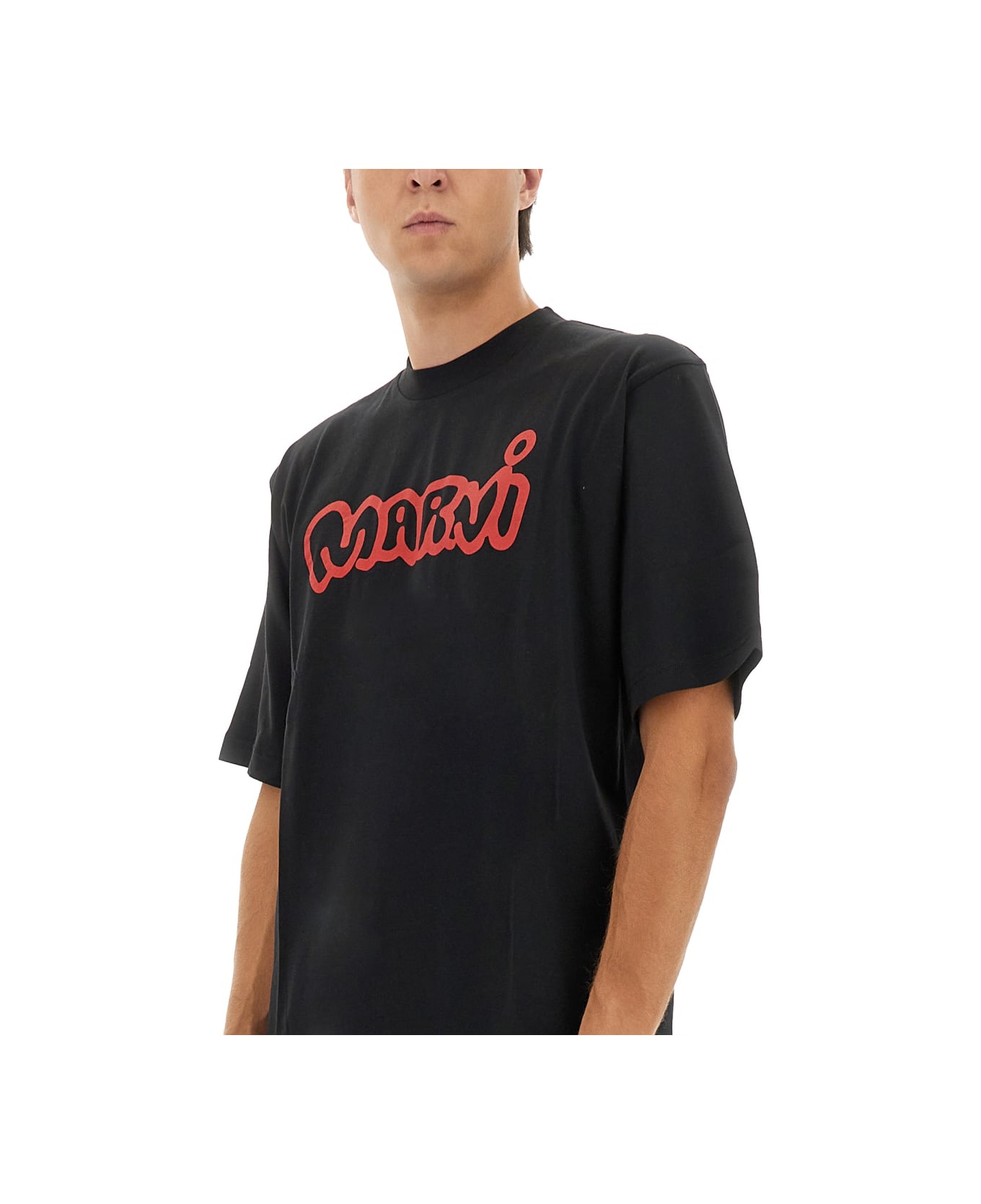 Marni T-shirt With Print - BLACK
