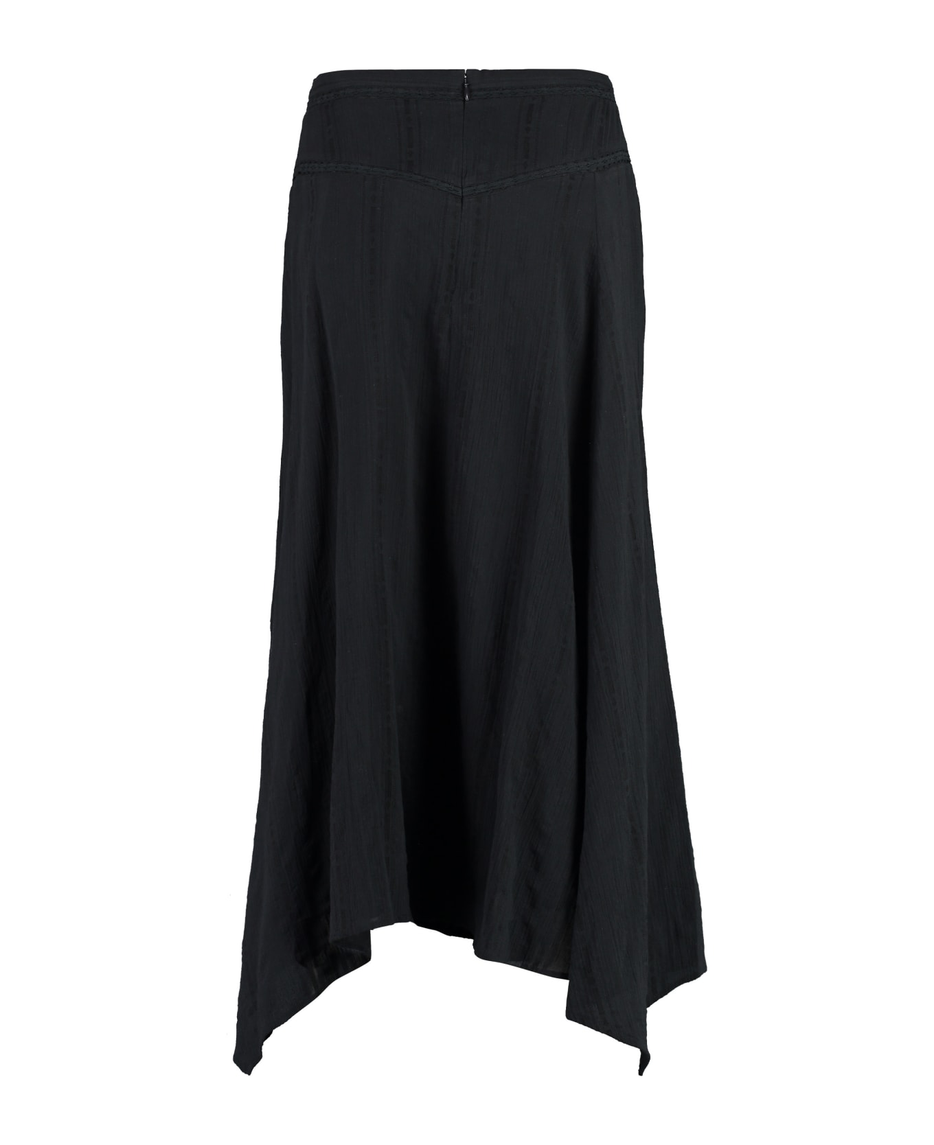 Marant Étoile Cotton Skirt With Micro Embroideries - black