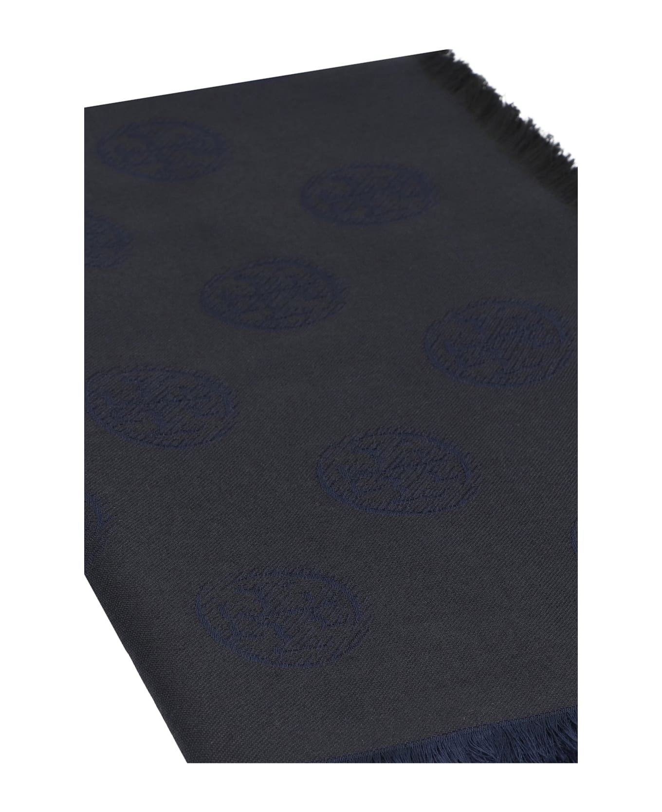 Tory Burch Wool And Silk Scarf - blue
