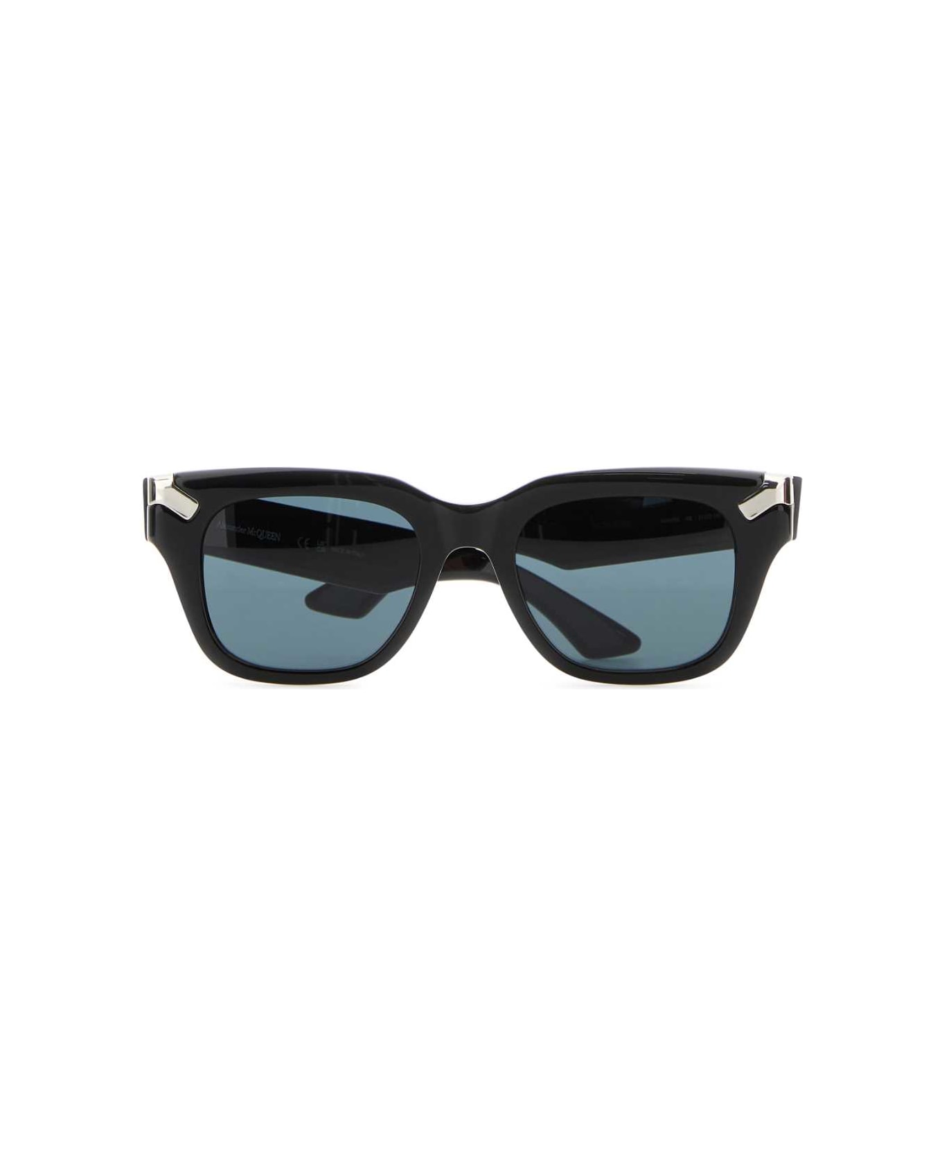 Alexander McQueen Black Acetate Punk Rivet Sunglasses - SOLIDBLUE