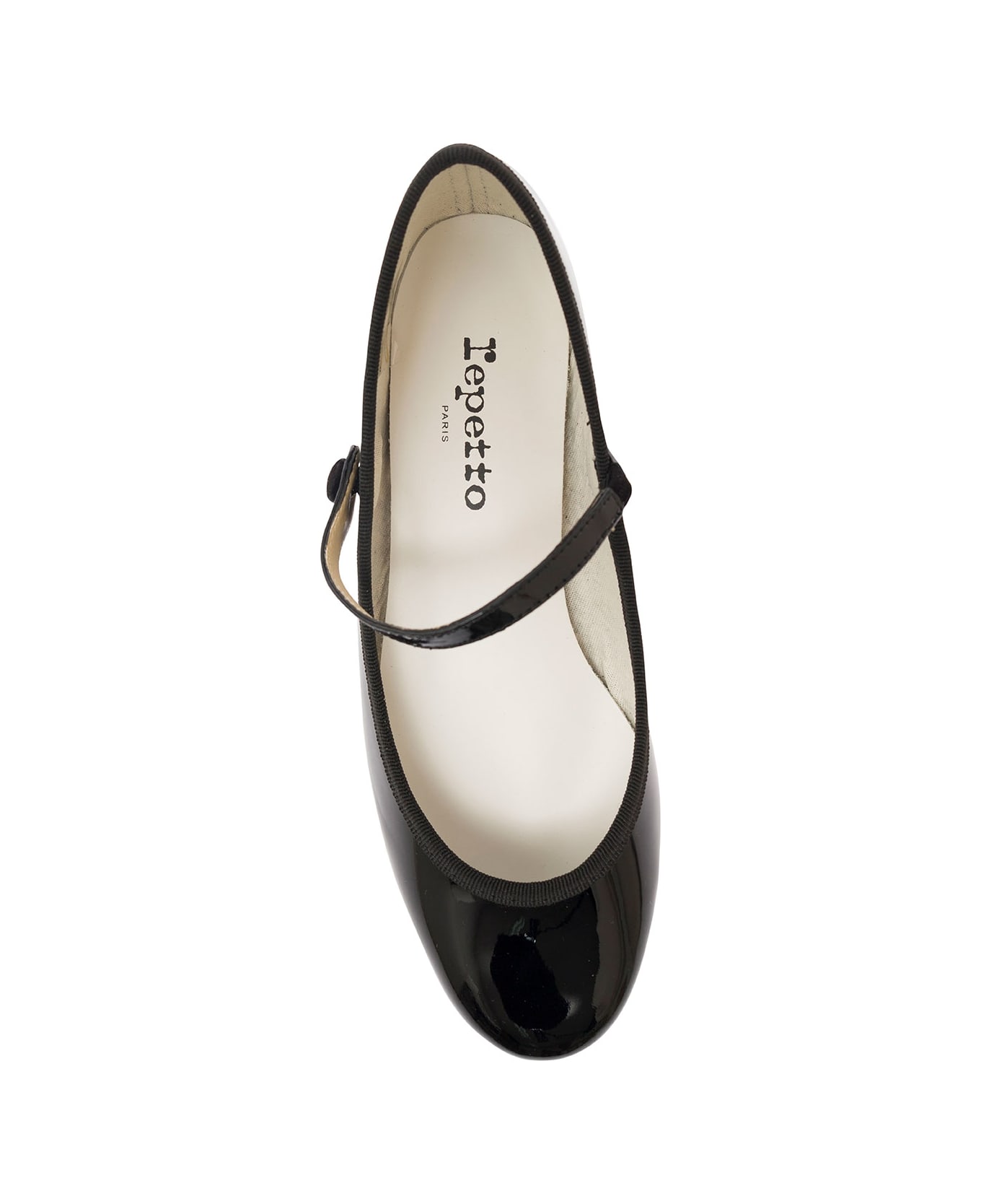 Repetto 'rose' Black Mary Janes With Strap In Patent Leather Woman - Black