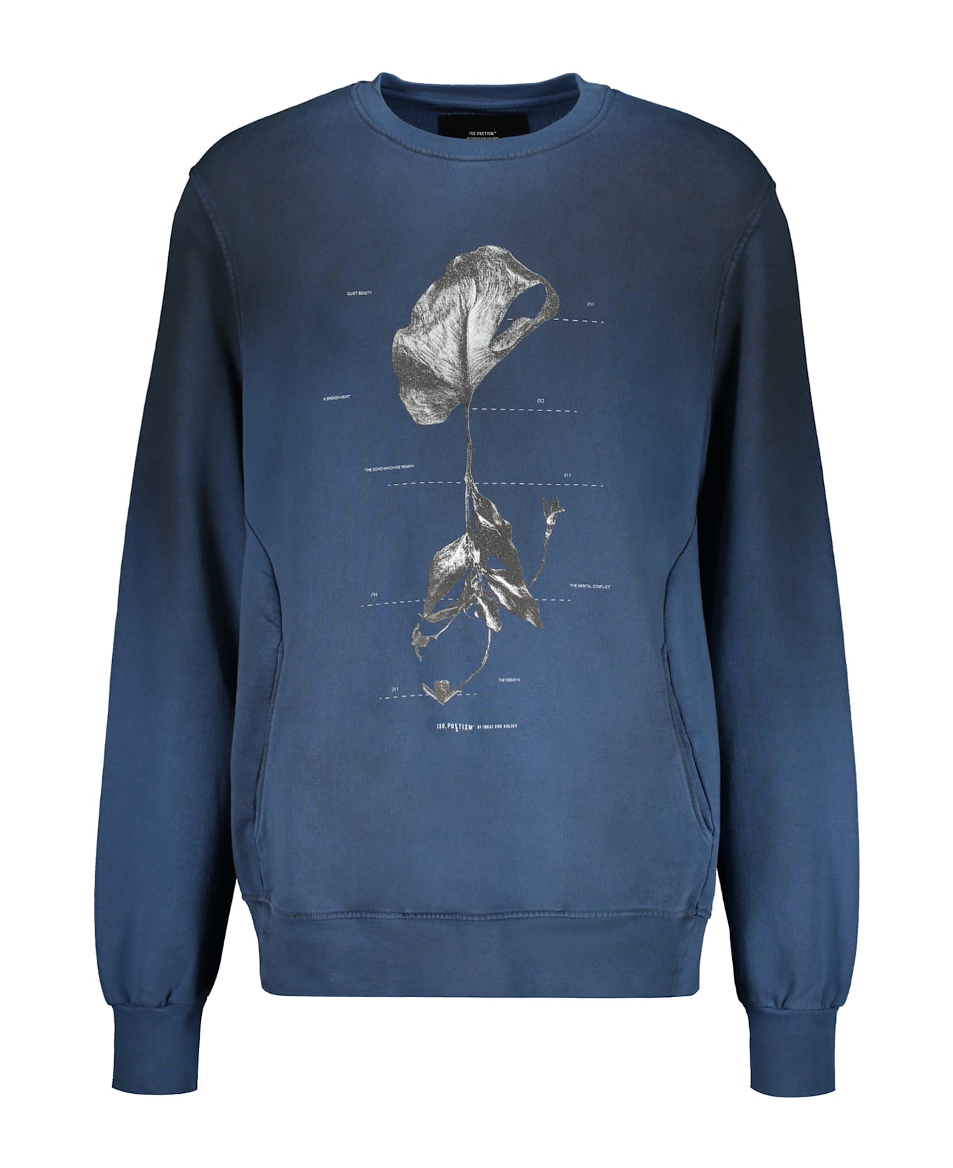 Iso.Poetism Printed Cotton Sweatshirt - blue