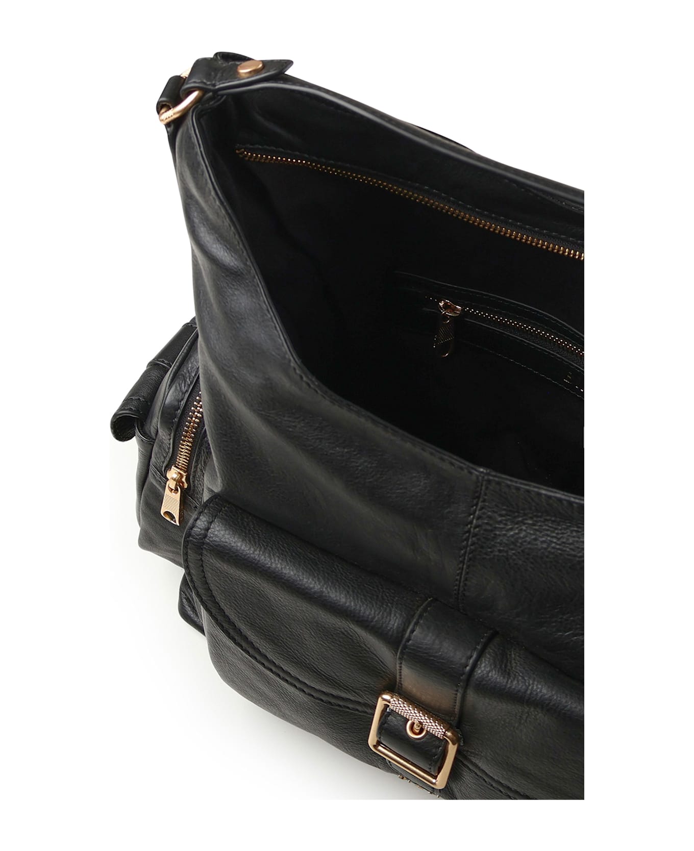 Biasia Factor Leather Shoulder Bag - Black