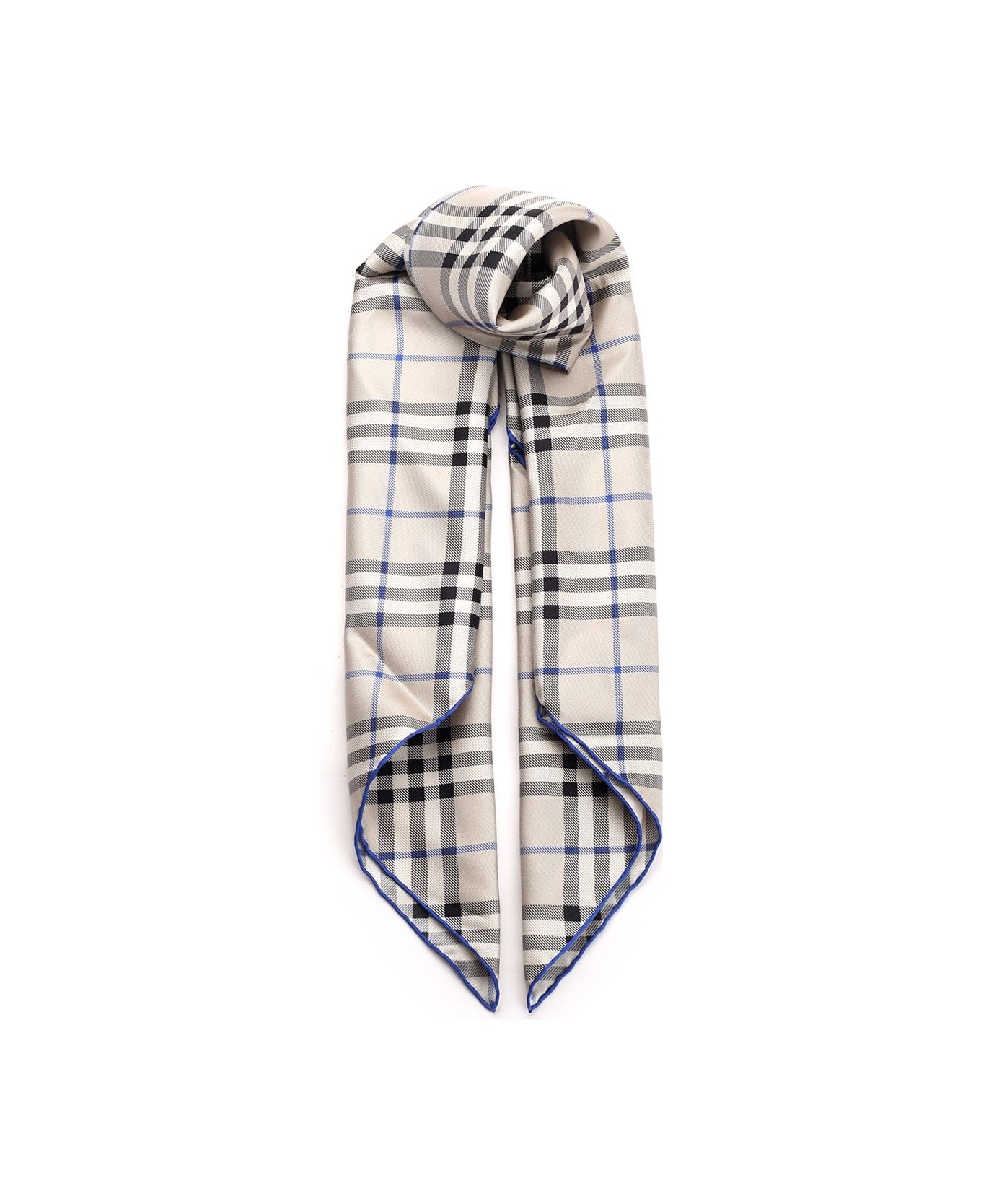 Burberry Check Silk Scarf - Beige