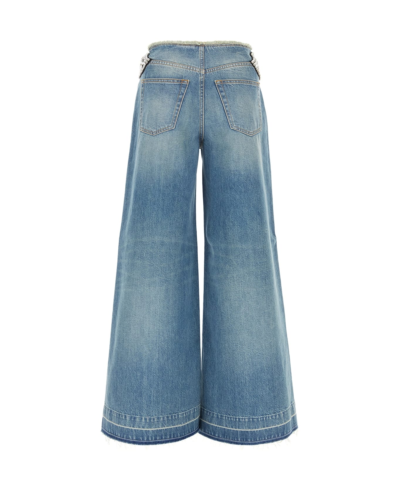 Stella McCartney Embellished Feather Cut Out Jeans - VINTAGEBLUEDENIM