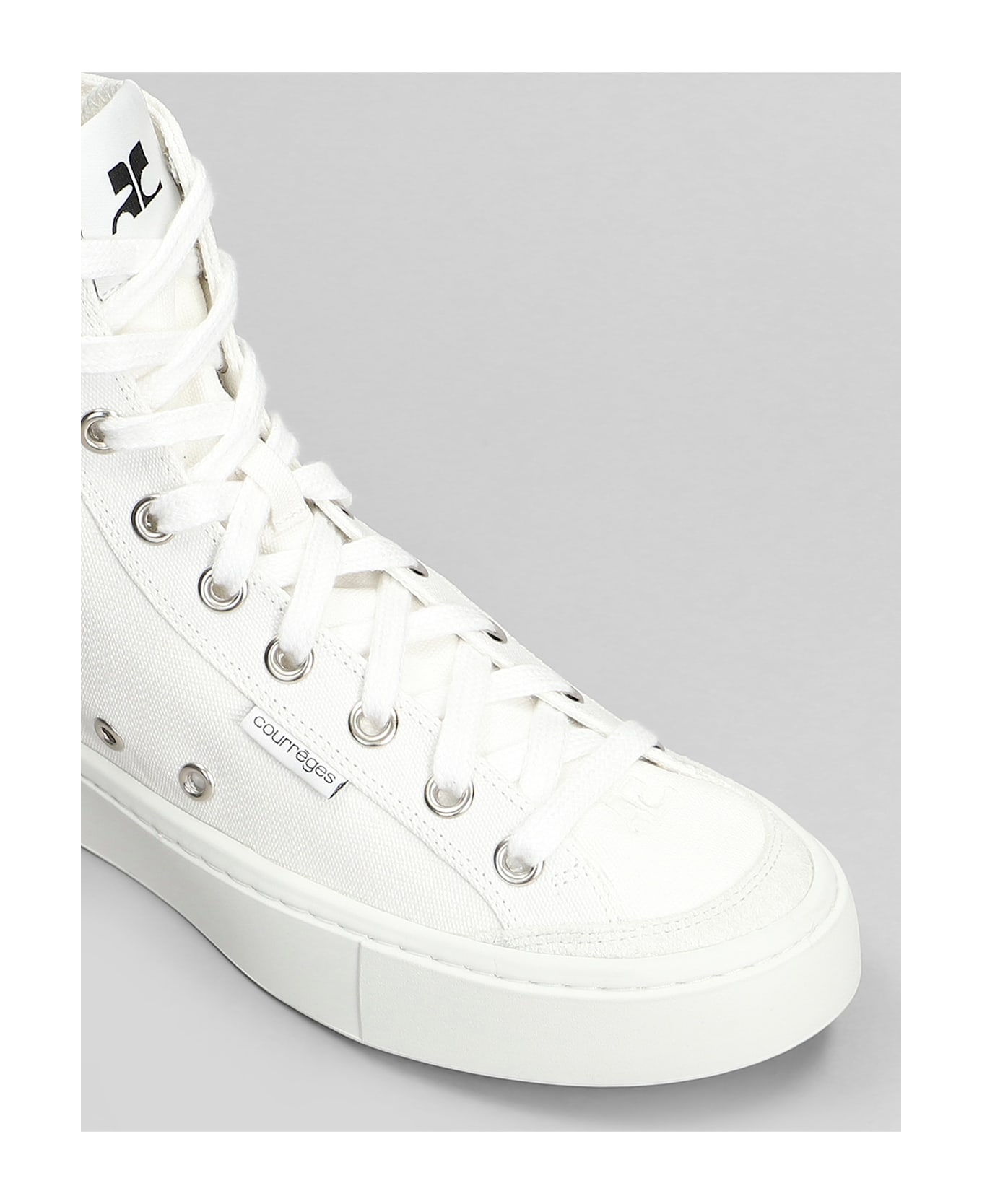 Courrèges Sneakers In White Fabric - white
